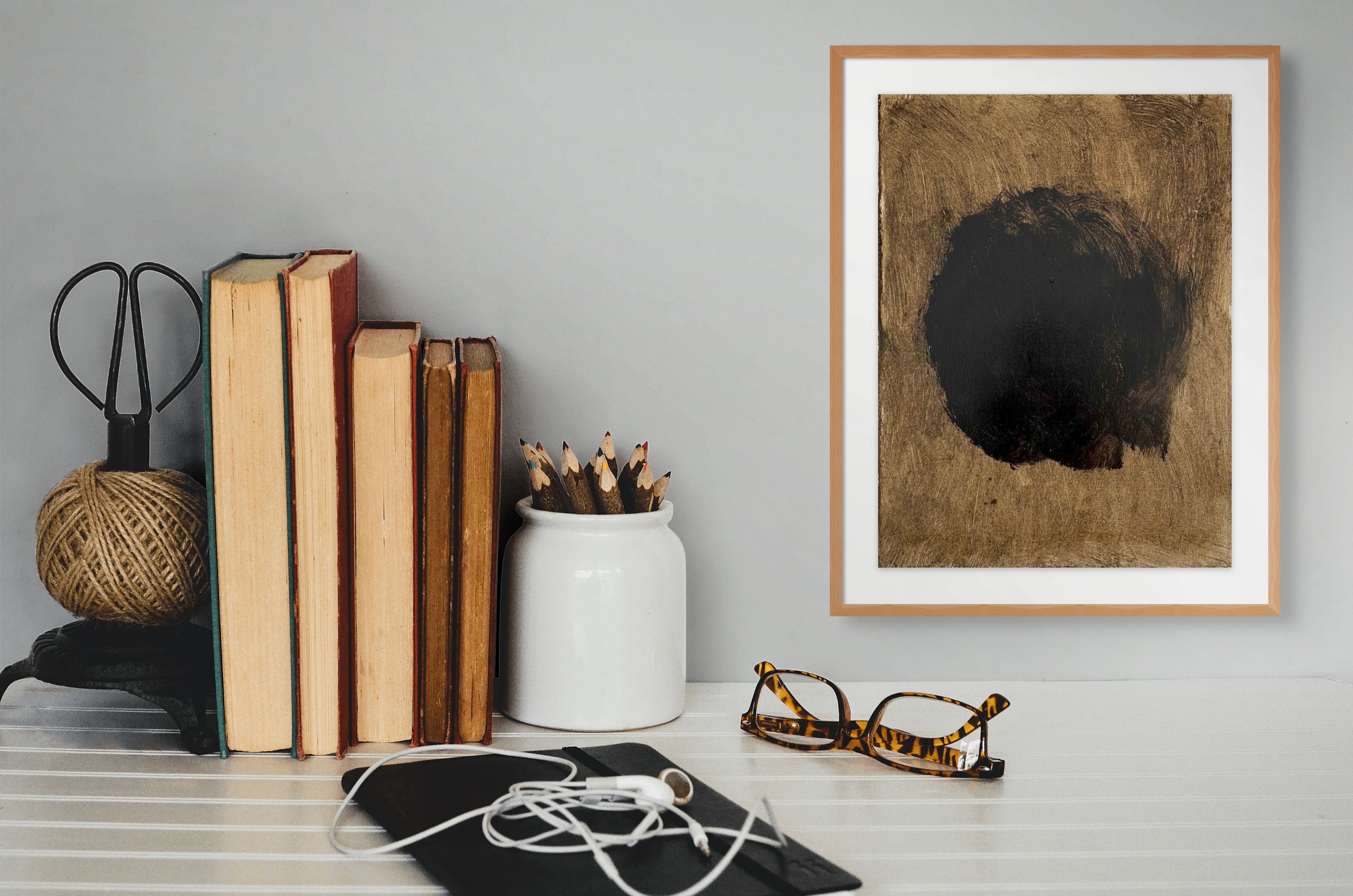 Artwork by Paul Landauer, The answer to all your questions 3, Made of Oil, pastel and earth on cotton paper (640g) 