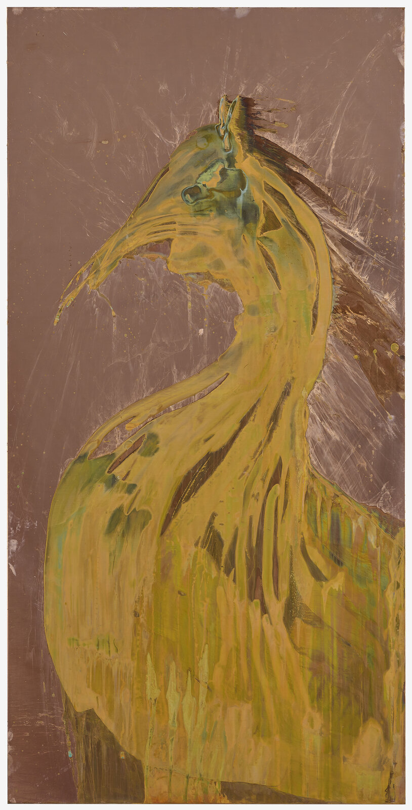Artwork by Paul Maheke, Ibis, Made of Ferric chloride on copper 