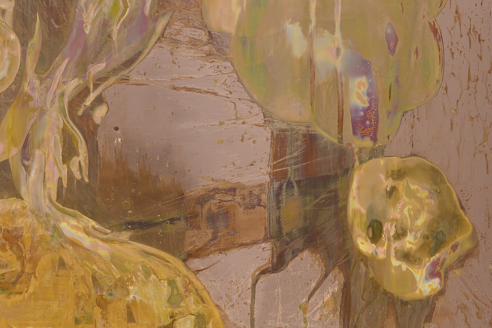 A painting of a woman with a skull in her hand.