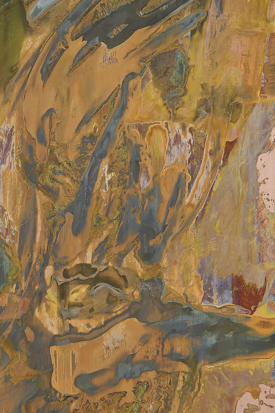 Artwork by Paul Maheke, Turn The Tide: Redo, Made of Ferric chloride on copper 