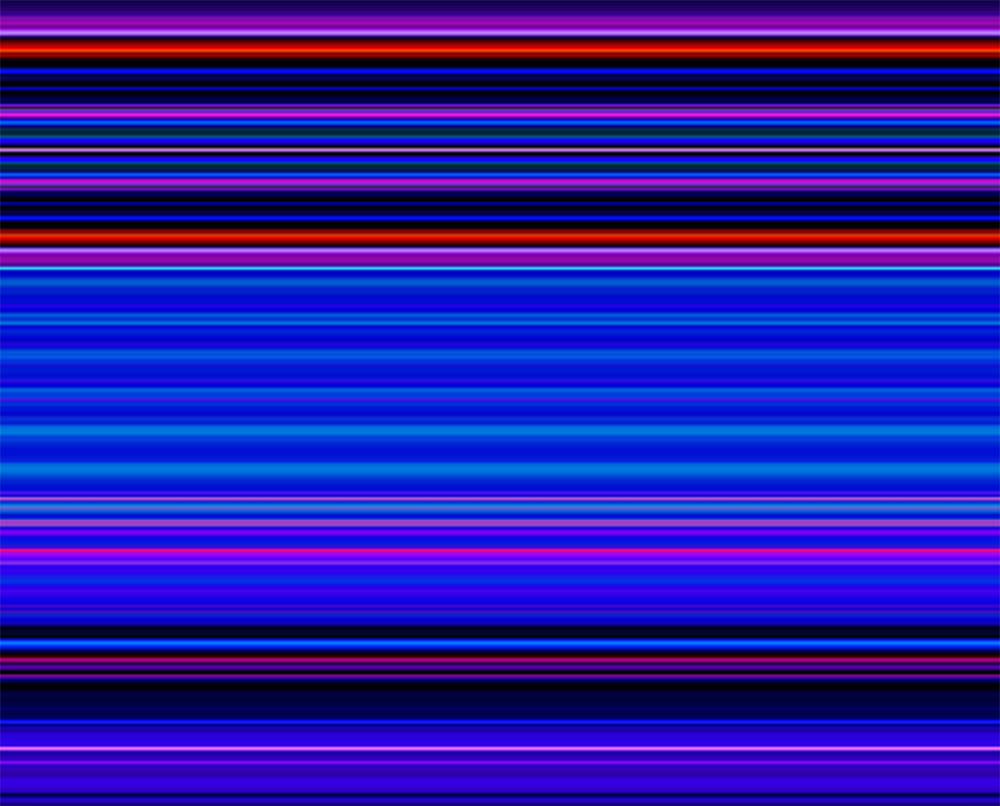 A circle with a blue and purple striped pattern on it.