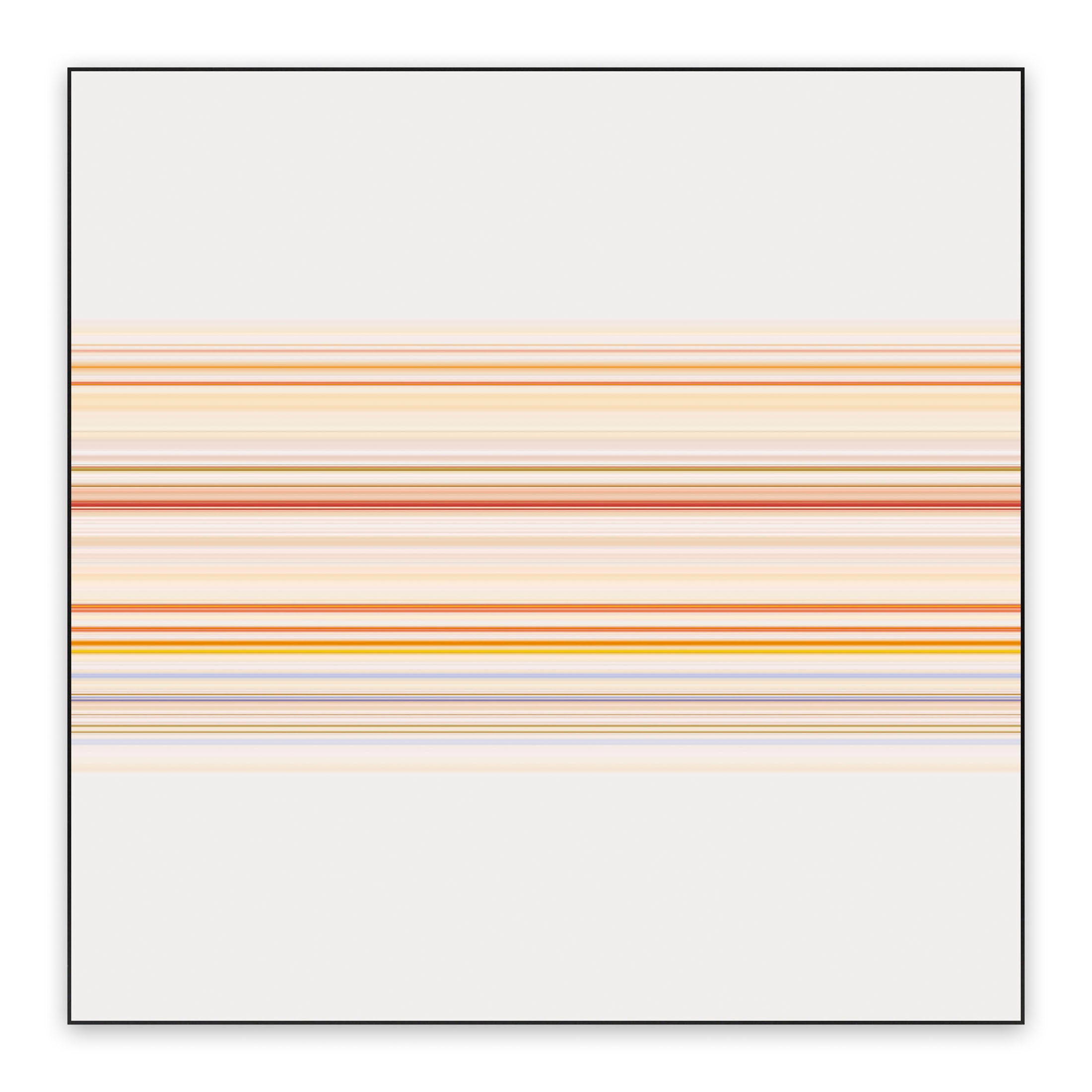 a painting with orange and yellow stripes on a white background