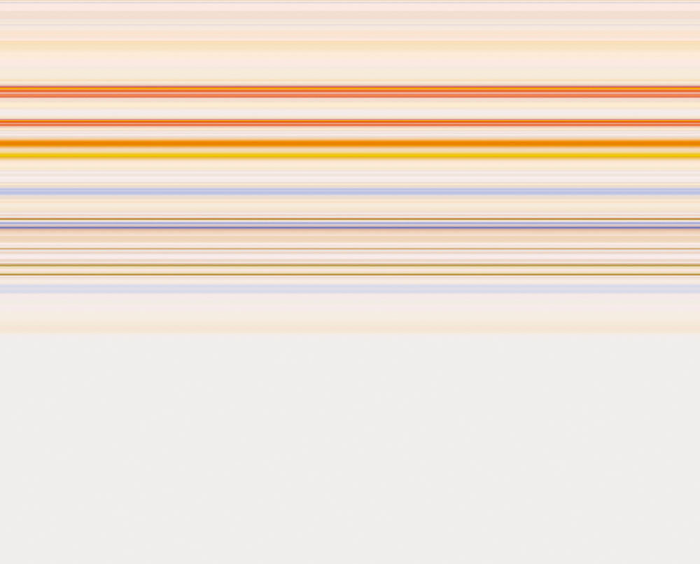a painting with orange and yellow stripes on a white background