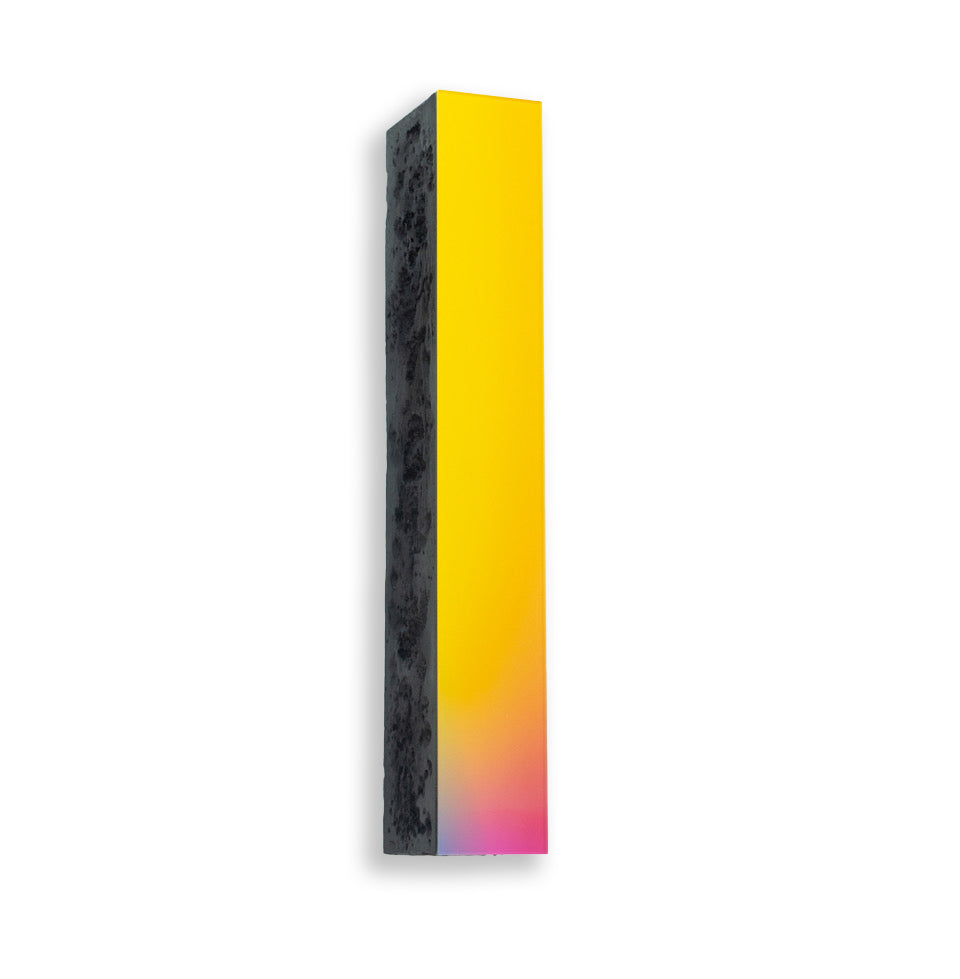 a yellow and pink vertical stripe on a white background