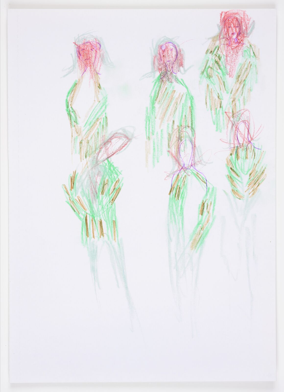 Artwork by Pélagie Gbaguidi, De-Fossilization Of The Look, Dialogue With Madonna Del Parto, Made of Coloured charcoal and coloured pencil on paper 