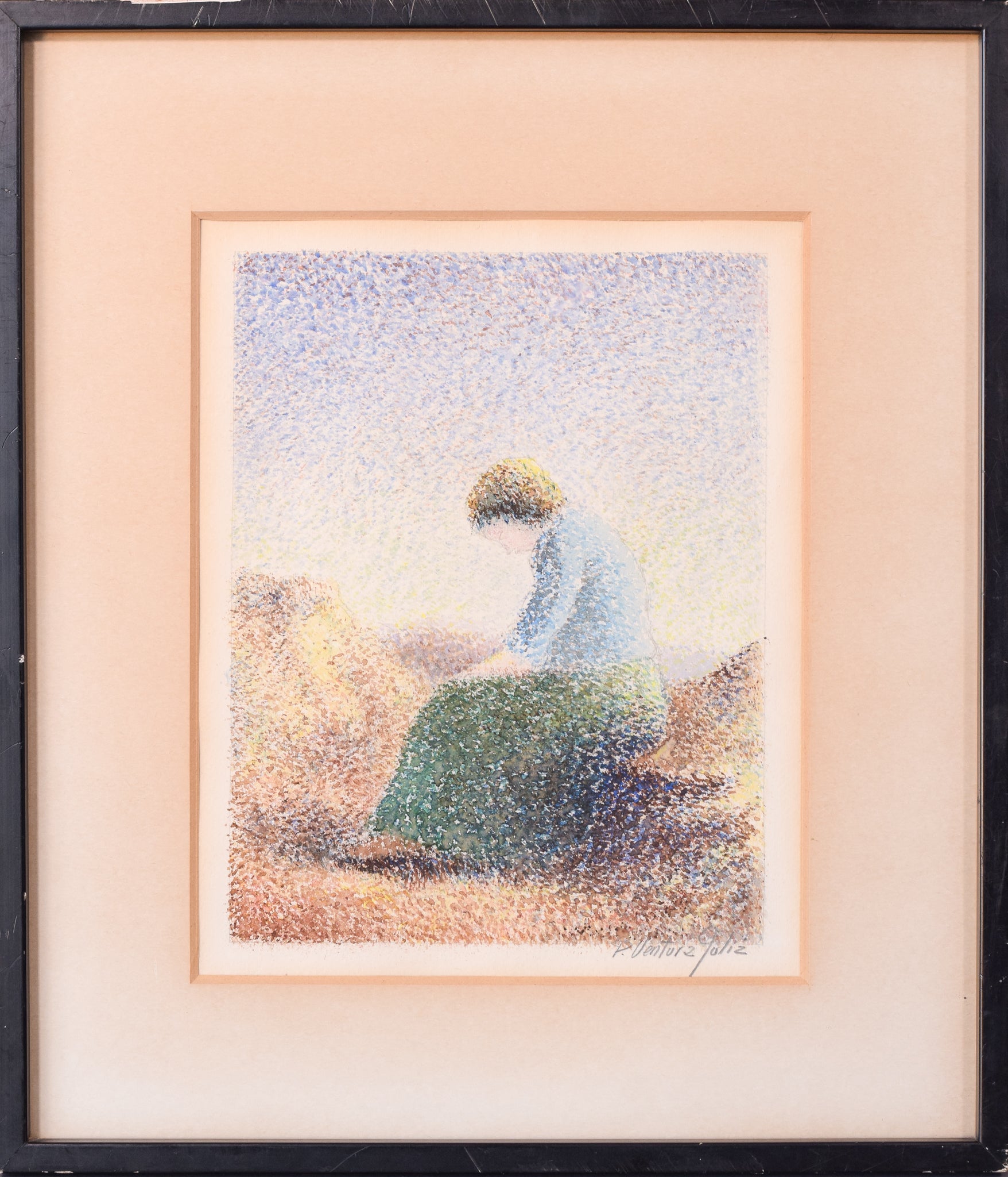 Artwork by Pere Ventura Julià, Three Pointillist Watercolours, Made of Watercolour on paper 