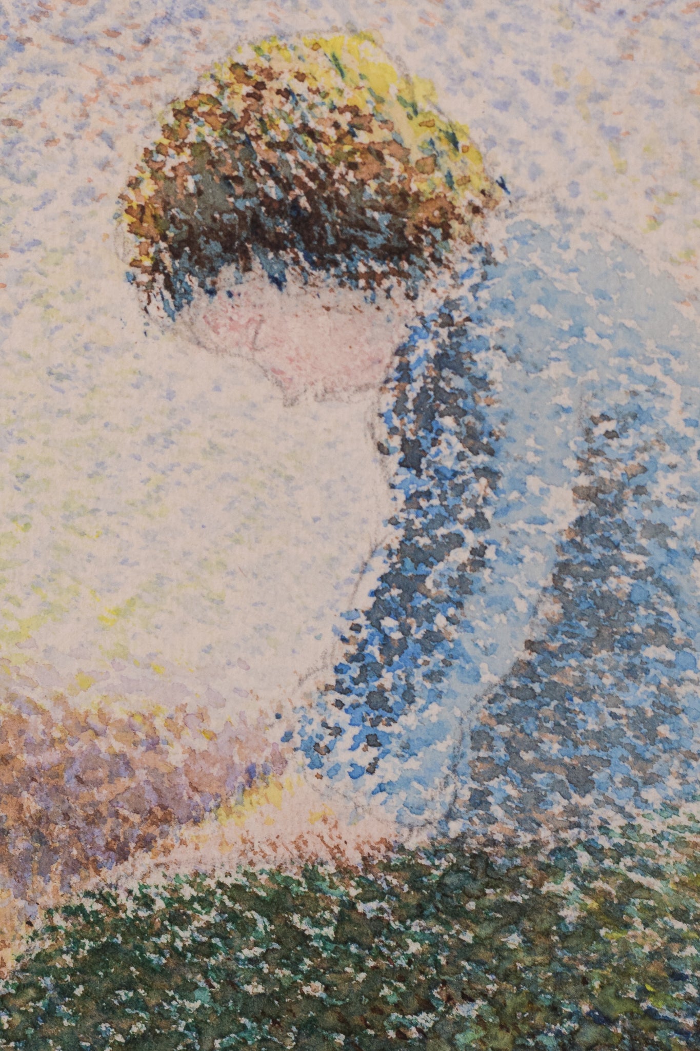 Artwork by Pere Ventura Julià, Three Pointillist Watercolours, Made of Watercolour on paper 