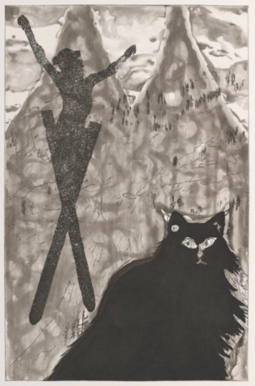 Cat, Christ, Avalanche by Peter Doig, 2021