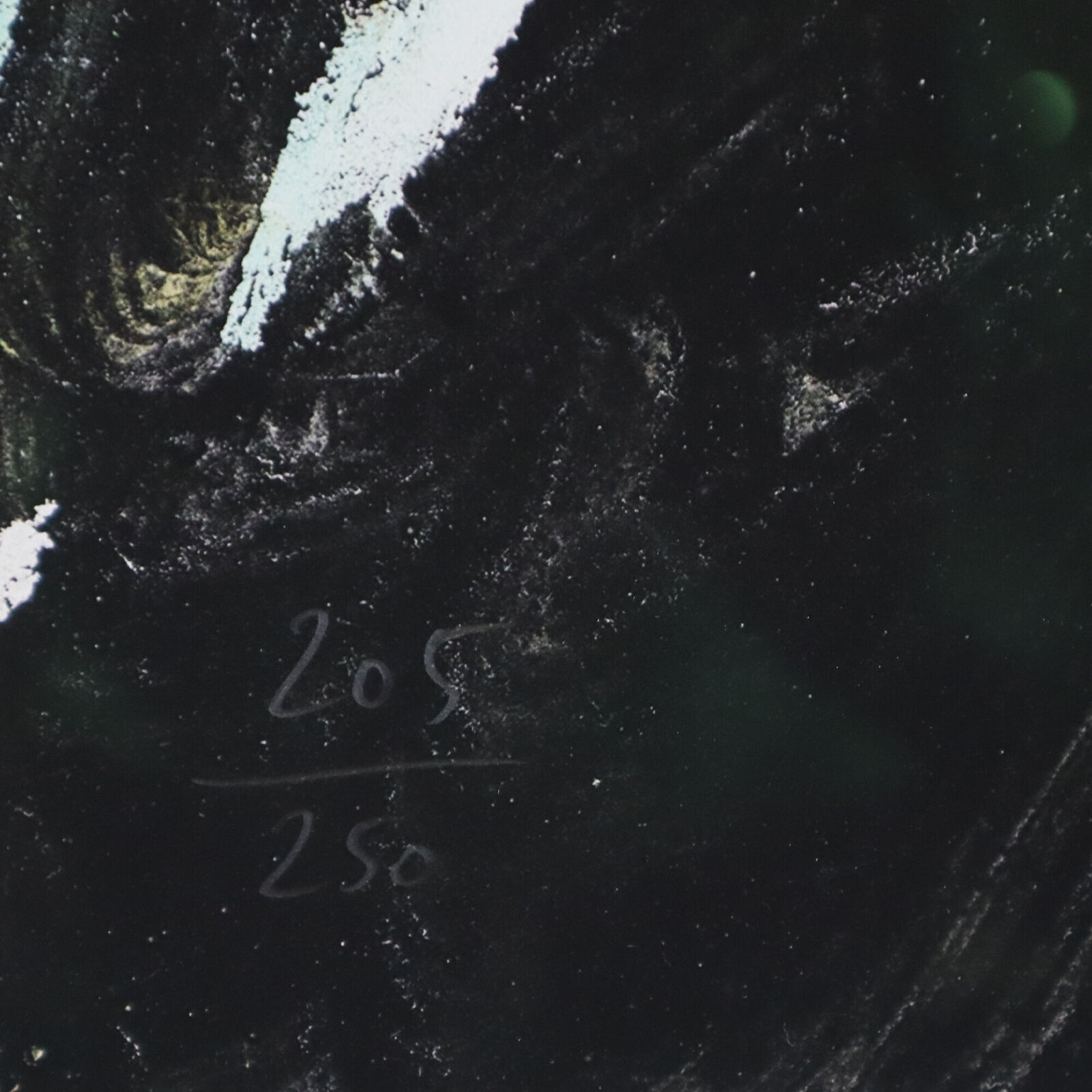 A group of paintings hanging on a wall in a room.