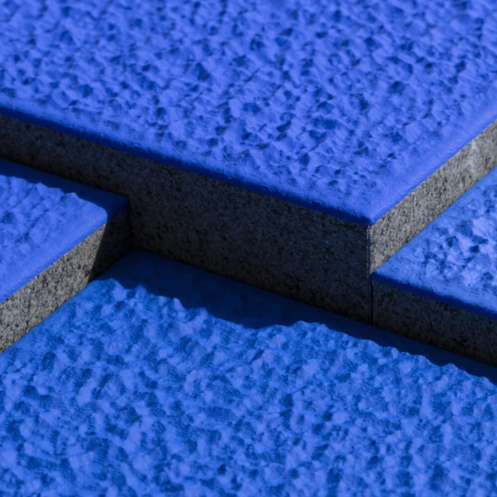 Artwork by Peter Halley, Blue, Nine Times, Made of Acrylic, fluorescent acrylic on HI-RND technology print on aluminium 