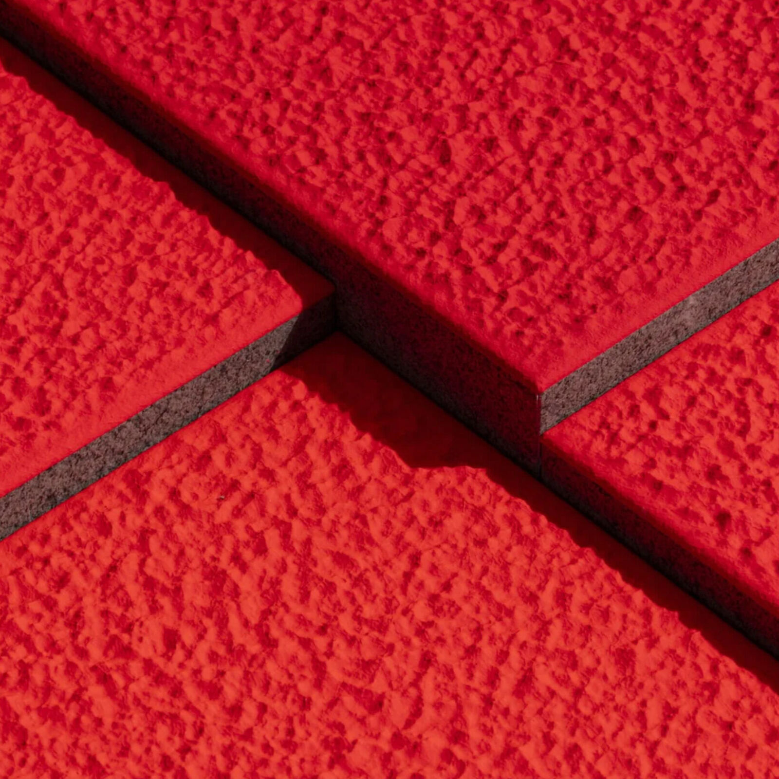 Artwork by Peter Halley, Red, Nine Times, Made of Acrylic, fluorescent acrylic on HI-RND technology print on aluminium 