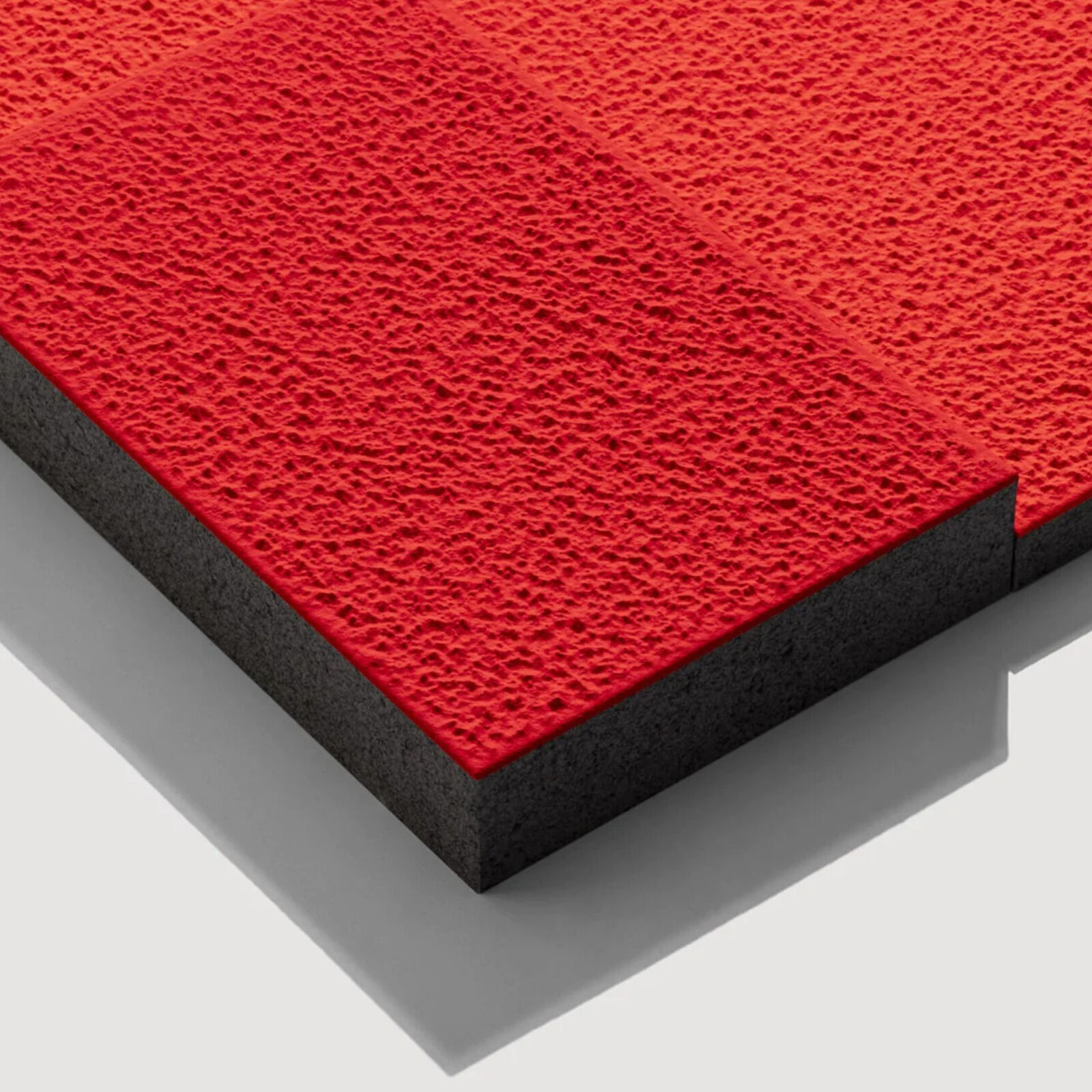 Artwork by Peter Halley, Red, Nine Times, Made of Acrylic, fluorescent acrylic on HI-RND technology print on aluminium 