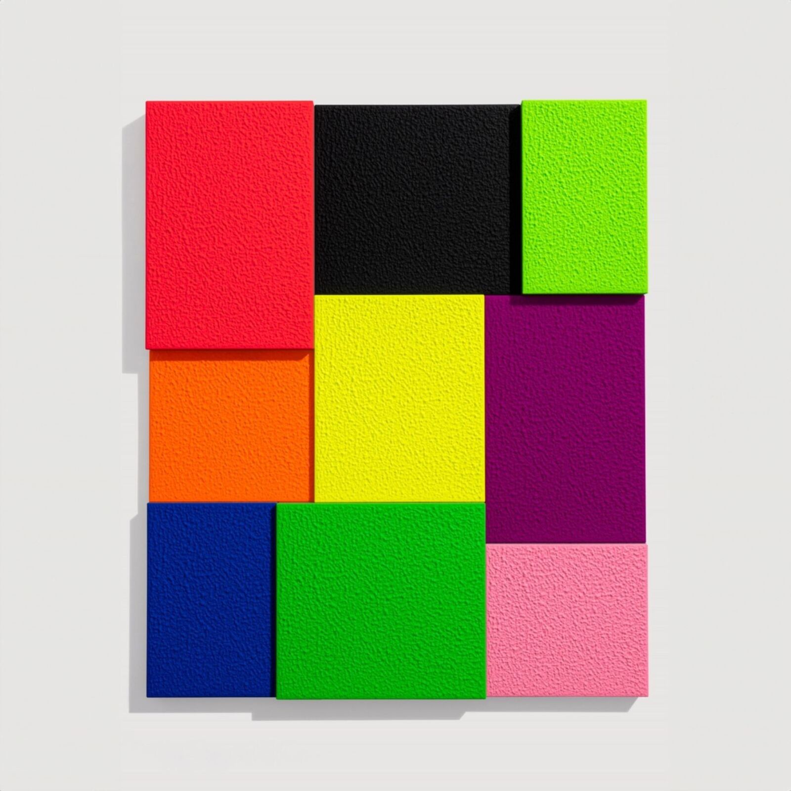 Artwork by Peter Halley, Color, Nine Times, Made of Acrylic, fluorescent acrylic on HI-RND technology print on aluminium 