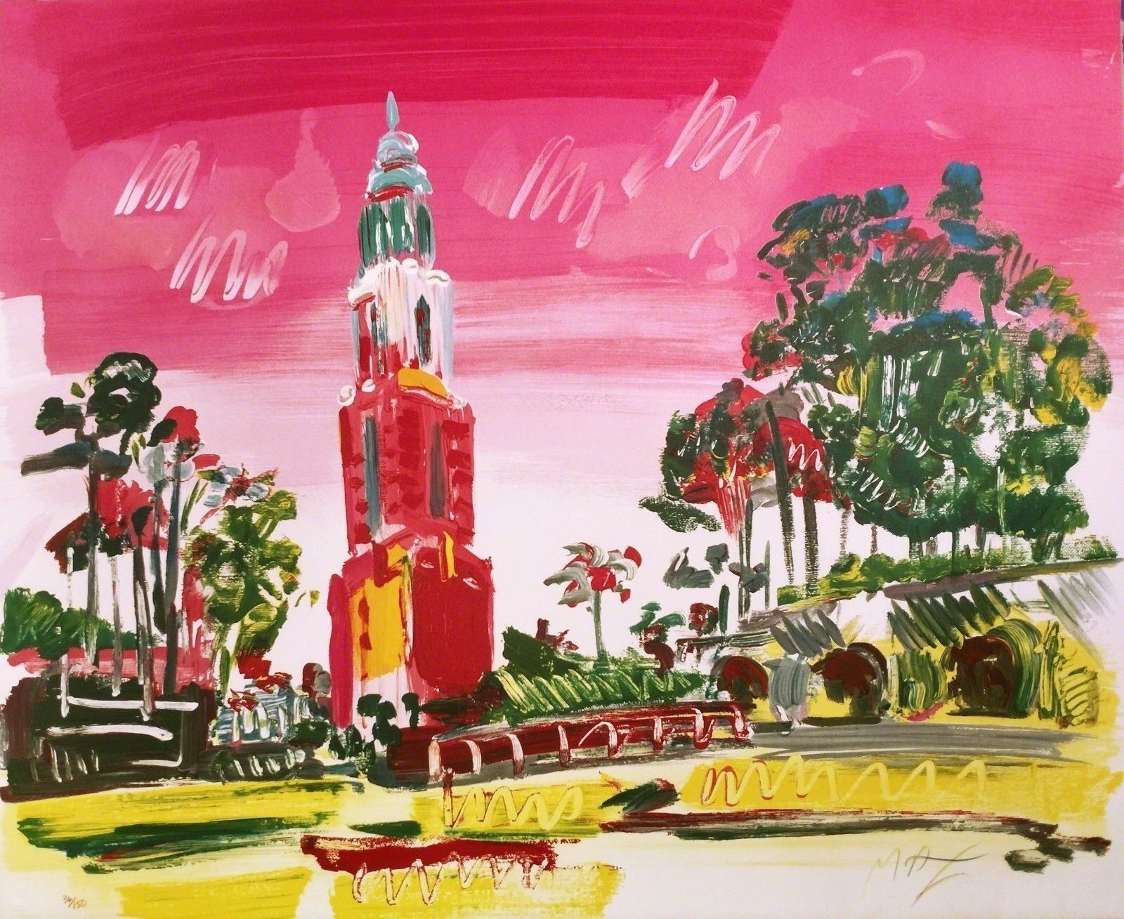 Artwork by Peter Max, BALBOA PARK, Made of Lithograph 