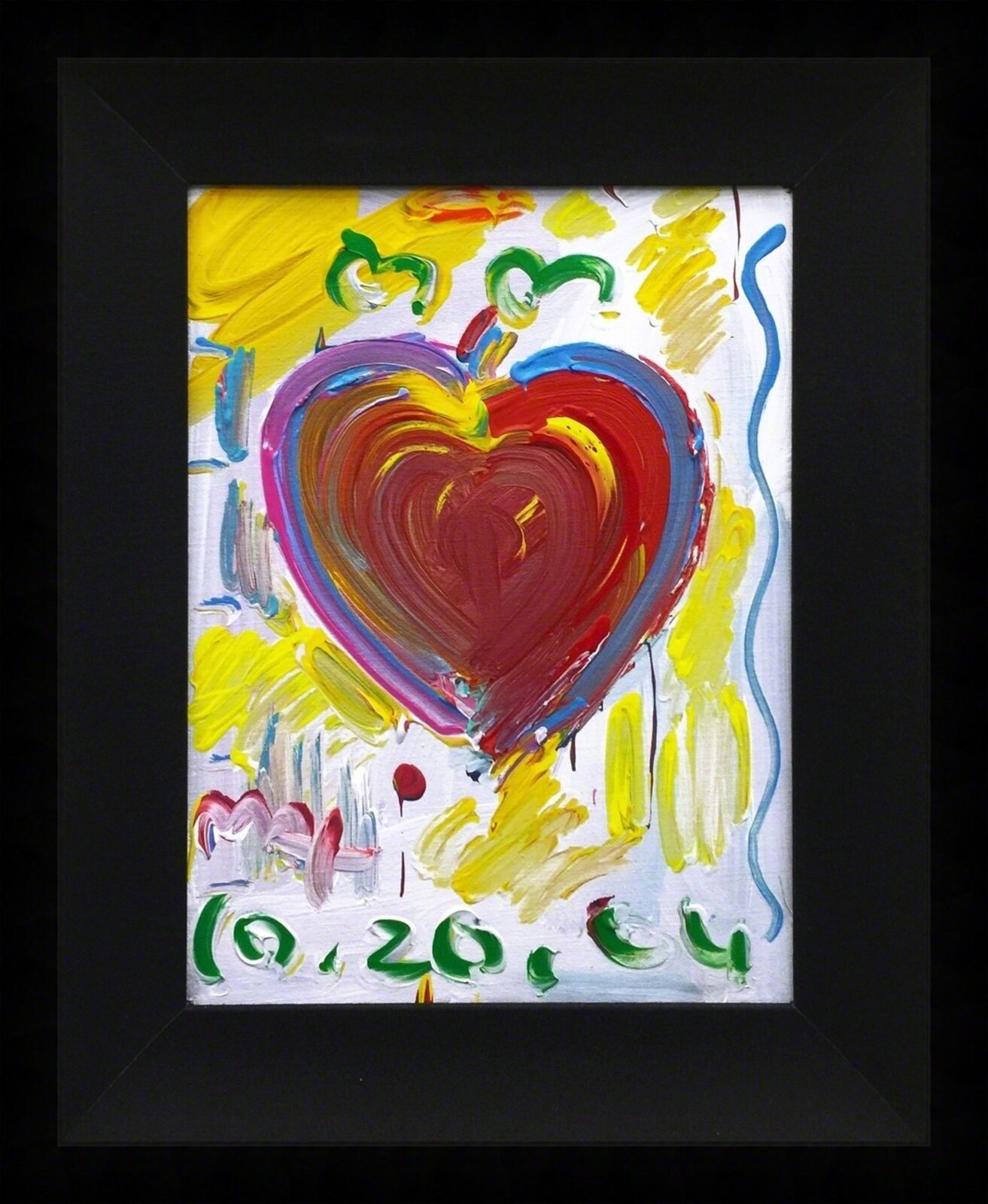 Artwork by Peter Max, HEART, Made of Acrylic On Canvas 