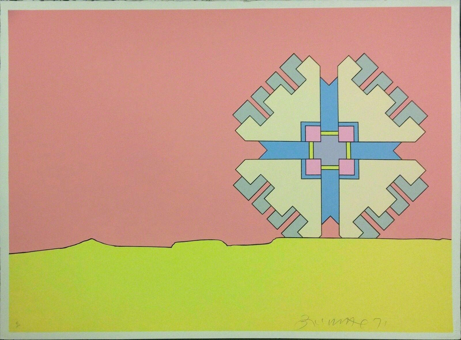 Artwork by Peter Max, HORIZON ENIGMA, Made of Screenprint On Arches Paper 
