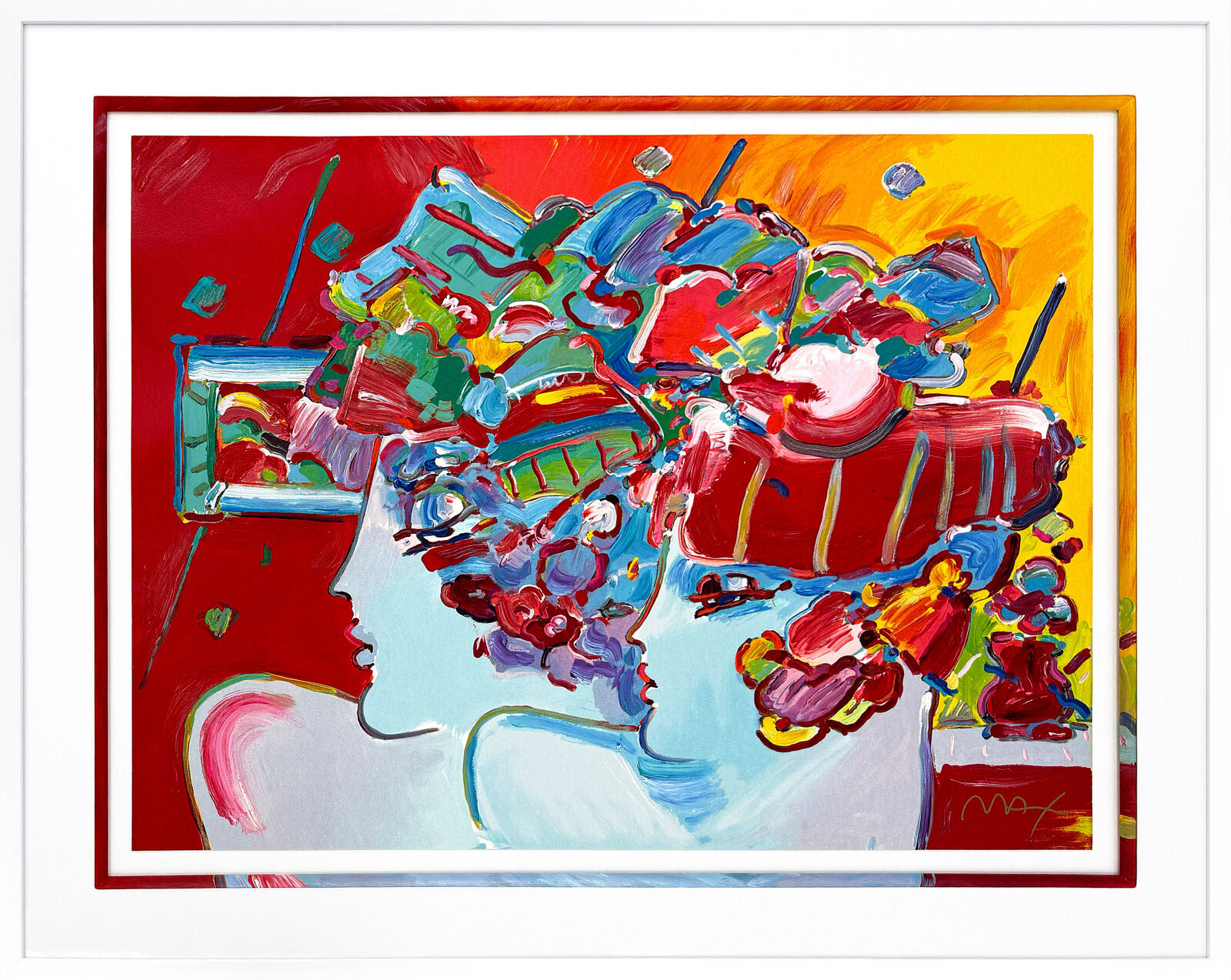 A painting of a woman with flowers in her hair.