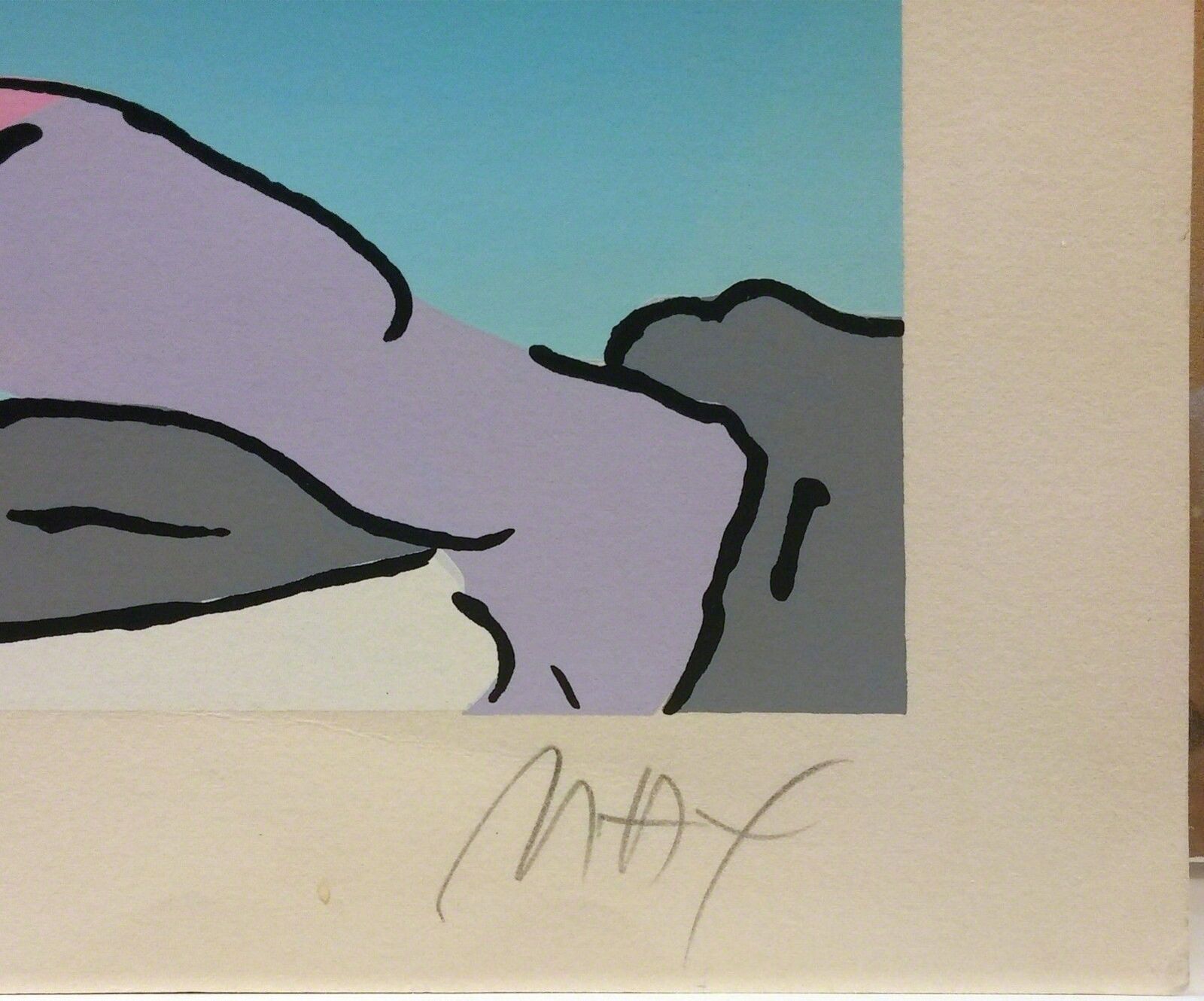 A painting of a man and a woman talking to each other.