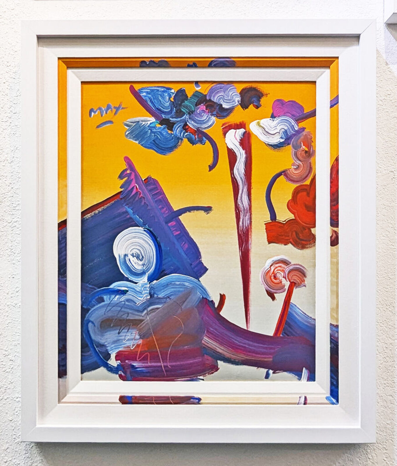 Artwork by Peter Max, Sage Abstract (Custom framed original painting), Made of Acrylic On Canvas 