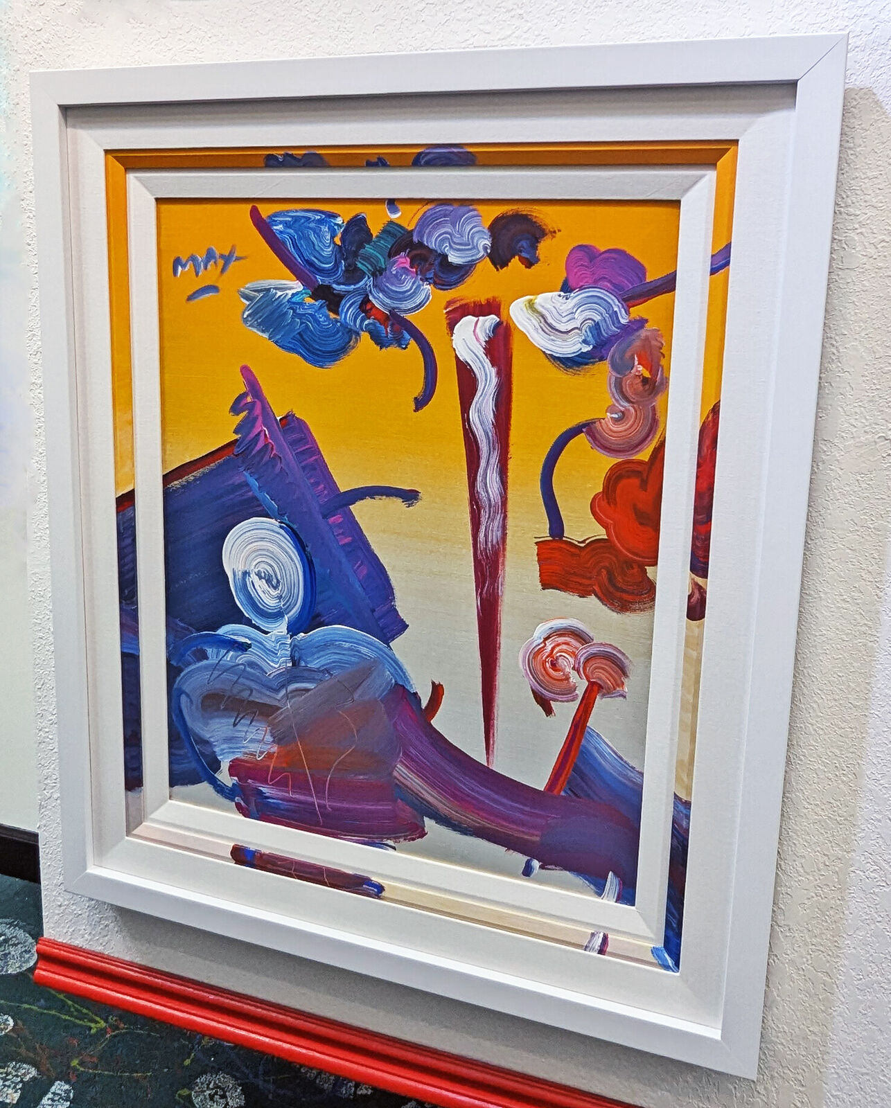 Artwork by Peter Max, Sage Abstract (Custom framed original painting), Made of Acrylic On Canvas 