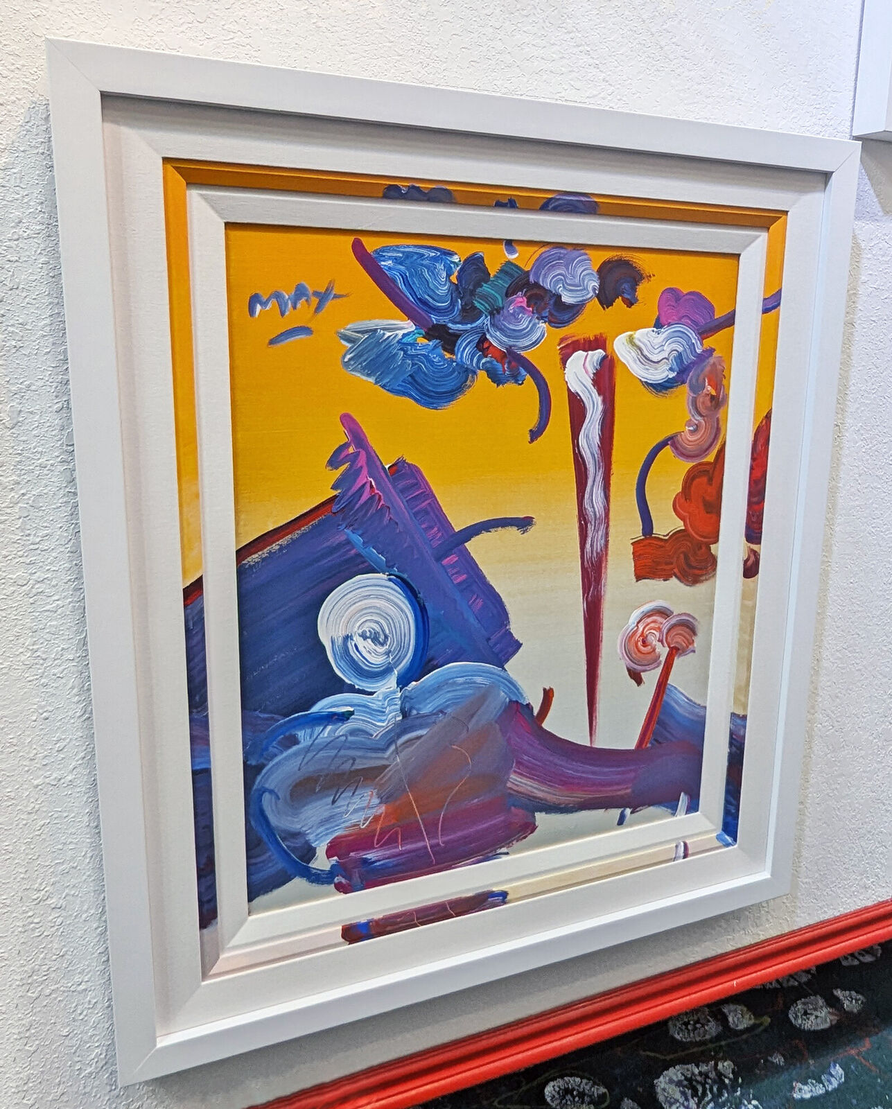 Artwork by Peter Max, Sage Abstract (Custom framed original painting), Made of Acrylic On Canvas 