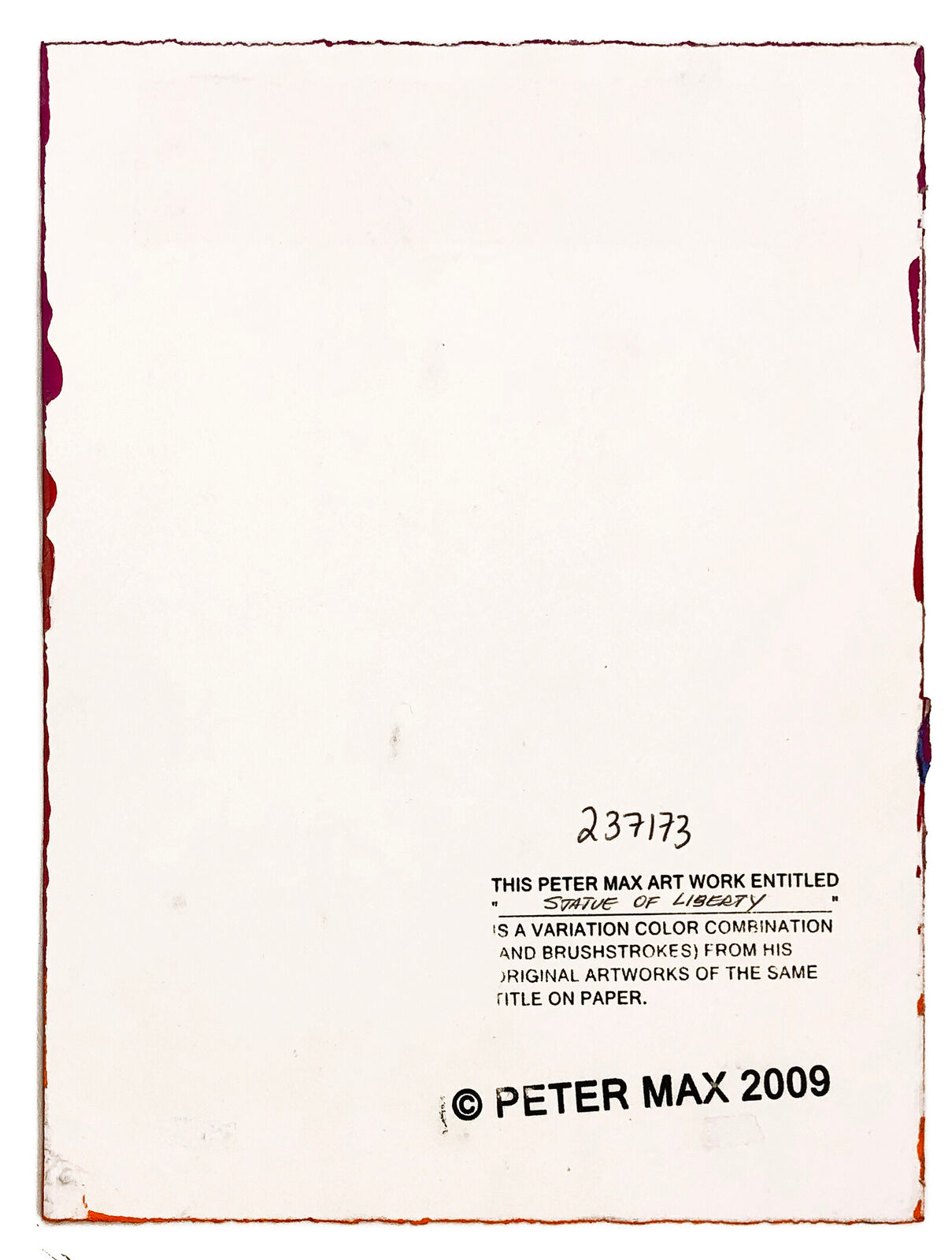 Artwork by Peter Max, Statue of Liberty (unique mixed media on paper), Made of Mixed Media On Paper 