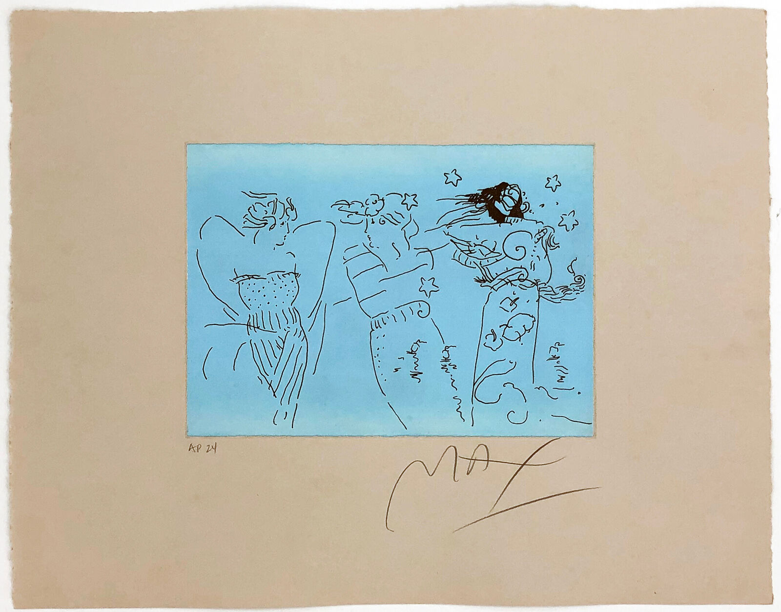 Artwork by Peter Max, THE ANGELS SUITE, Made of Etching 