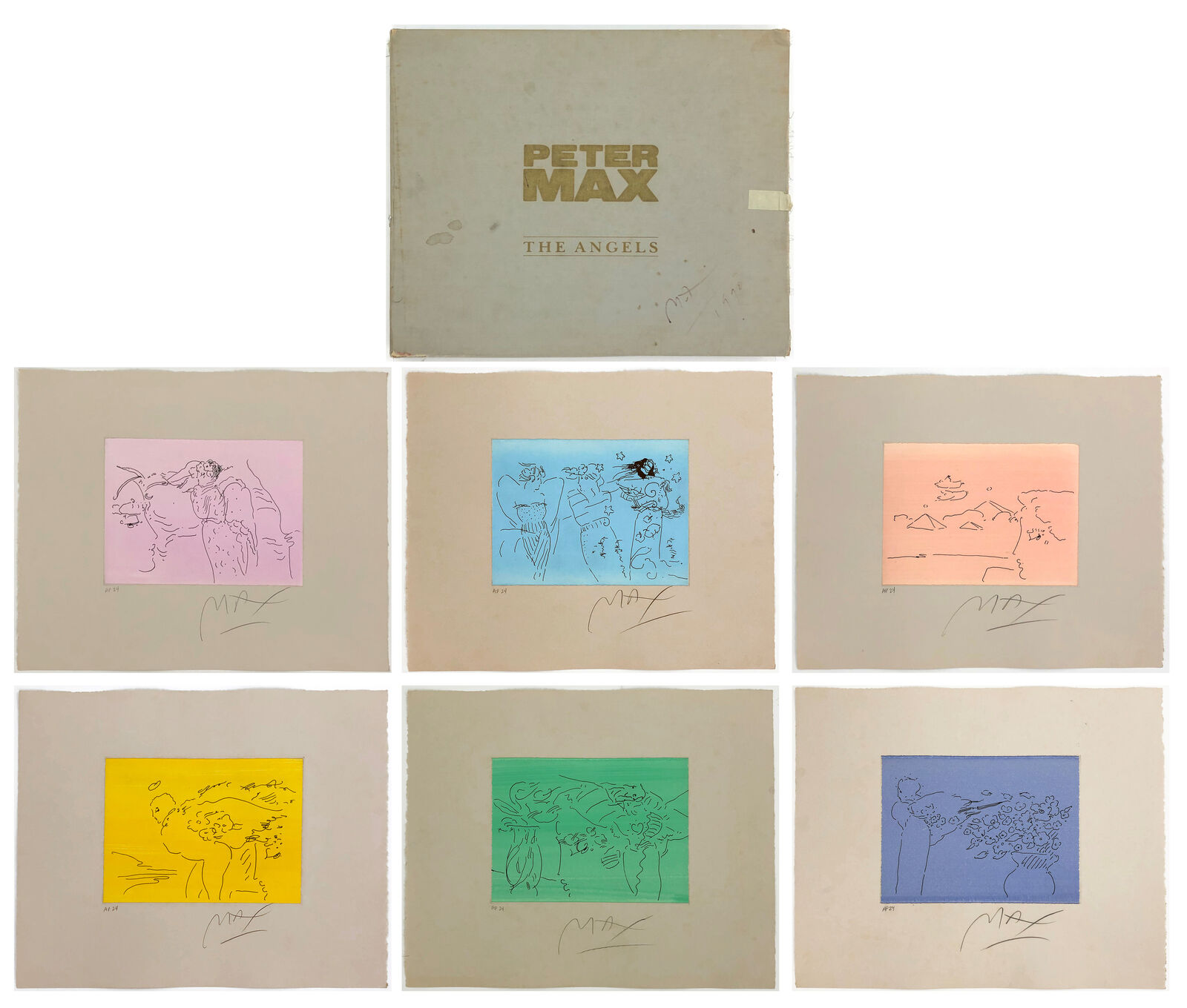 Artwork by Peter Max, THE ANGELS SUITE, Made of Etching 