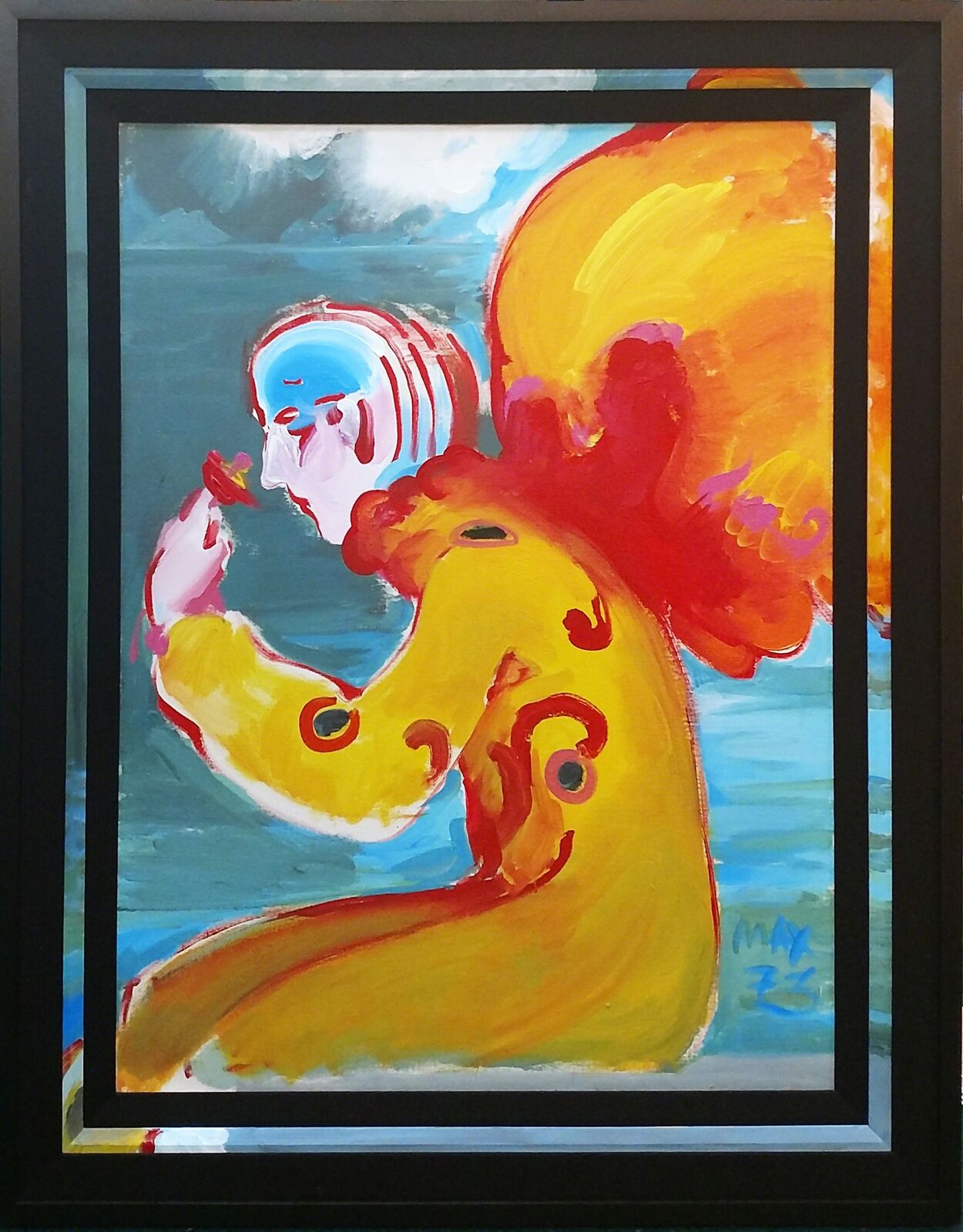Artwork by Peter Max, ANGEL, Made of Acrylic On Canvas 