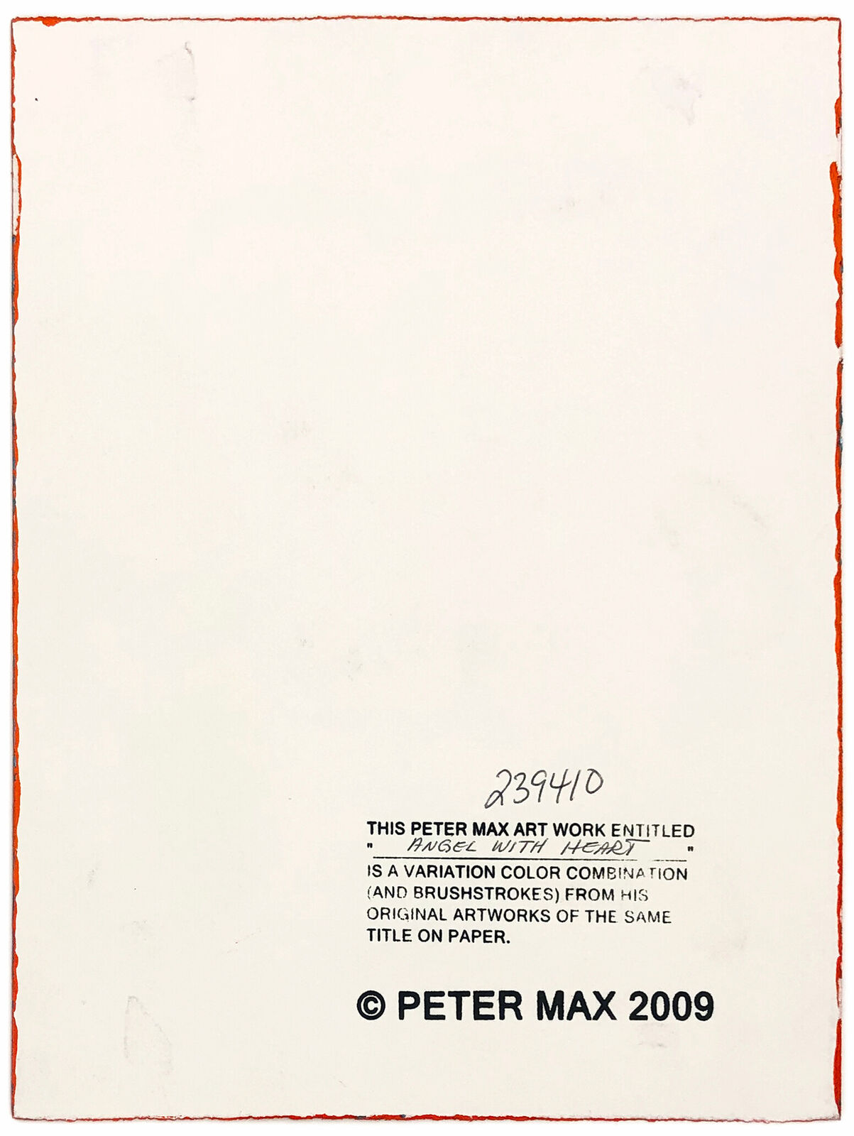 Artwork by Peter Max, Angel with Heart (unique mixed media on paper), Made of Mixed Media On Paper 