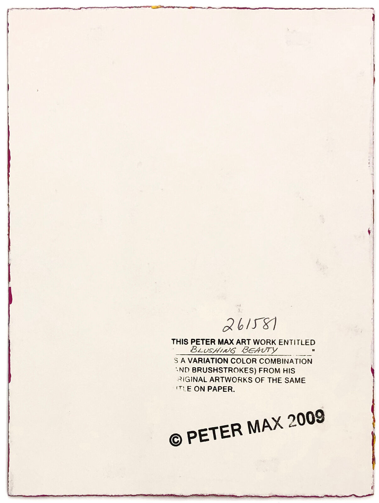 Artwork by Peter Max, Blushing Beauty (unique mixed media on paper), Made of Mixed Media On Paper 