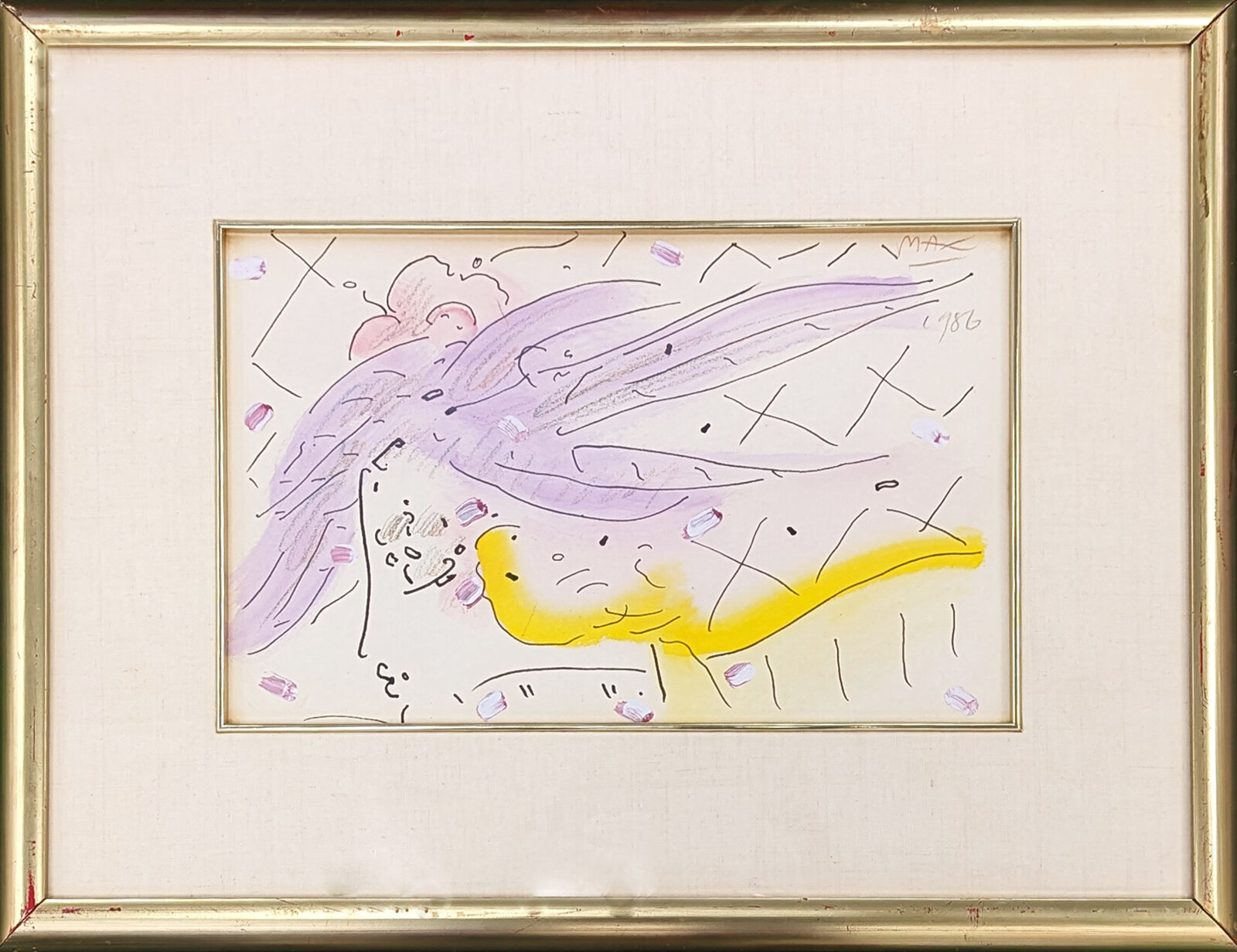 Artwork by Peter Max, Cosmic Profile (Original Mixed Media), Made of Mixed Media On Paper 