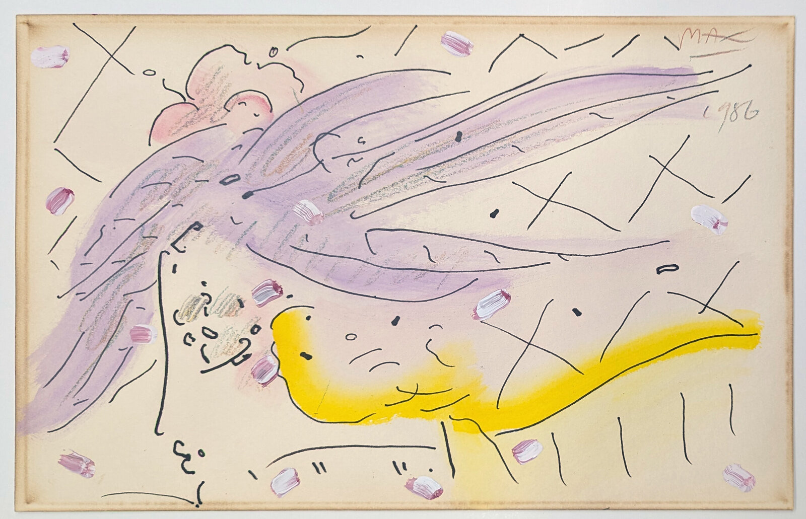 Artwork by Peter Max, Cosmic Profile (Original Mixed Media), Made of Mixed Media On Paper 