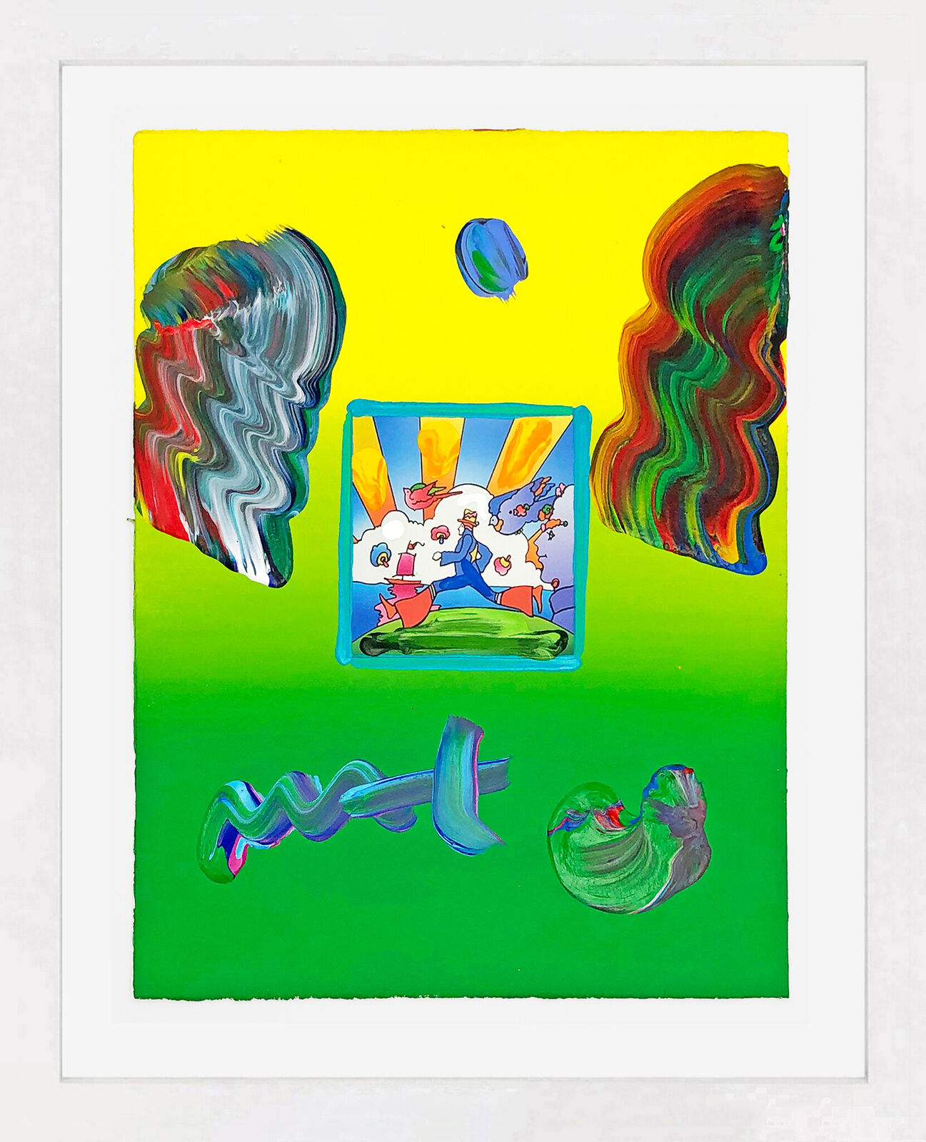 Cosmic Runner (unique mixed media on paper)