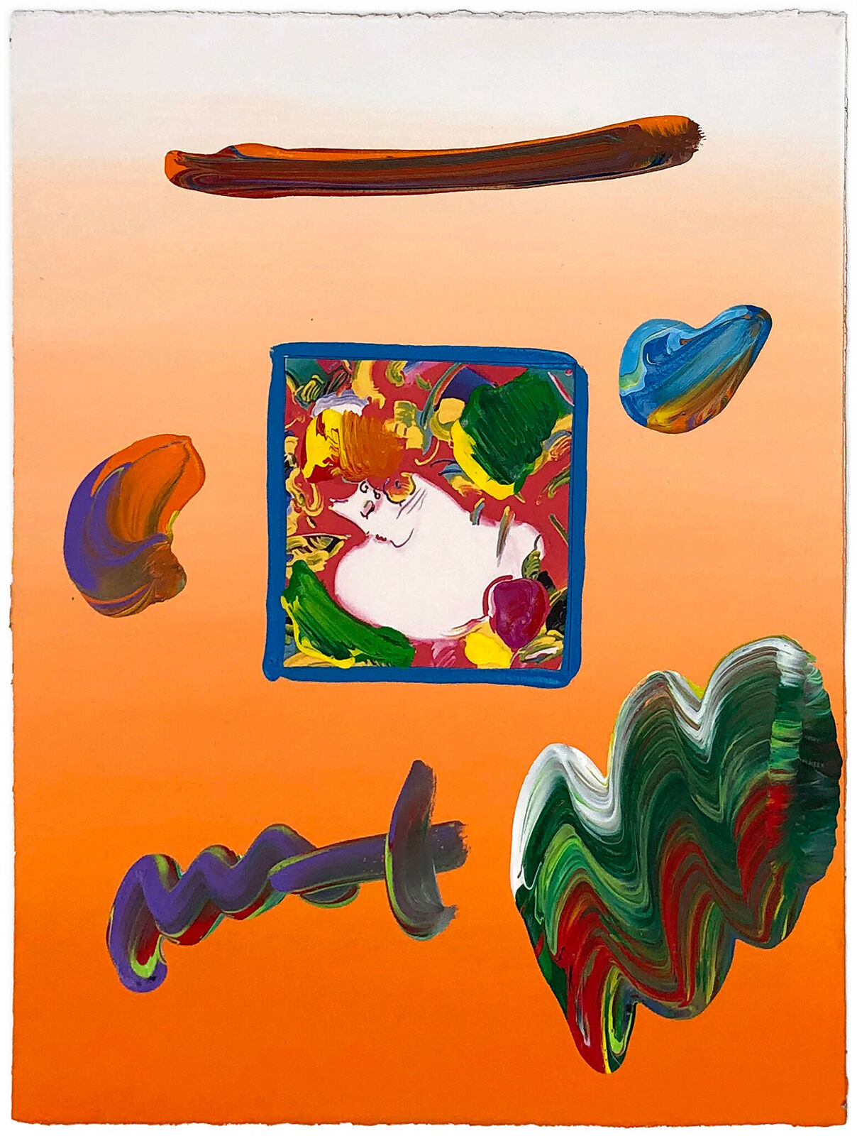 Artwork by Peter Max, Day Dream (unique mixed media on paper), Made of Mixed Media On Paper 
