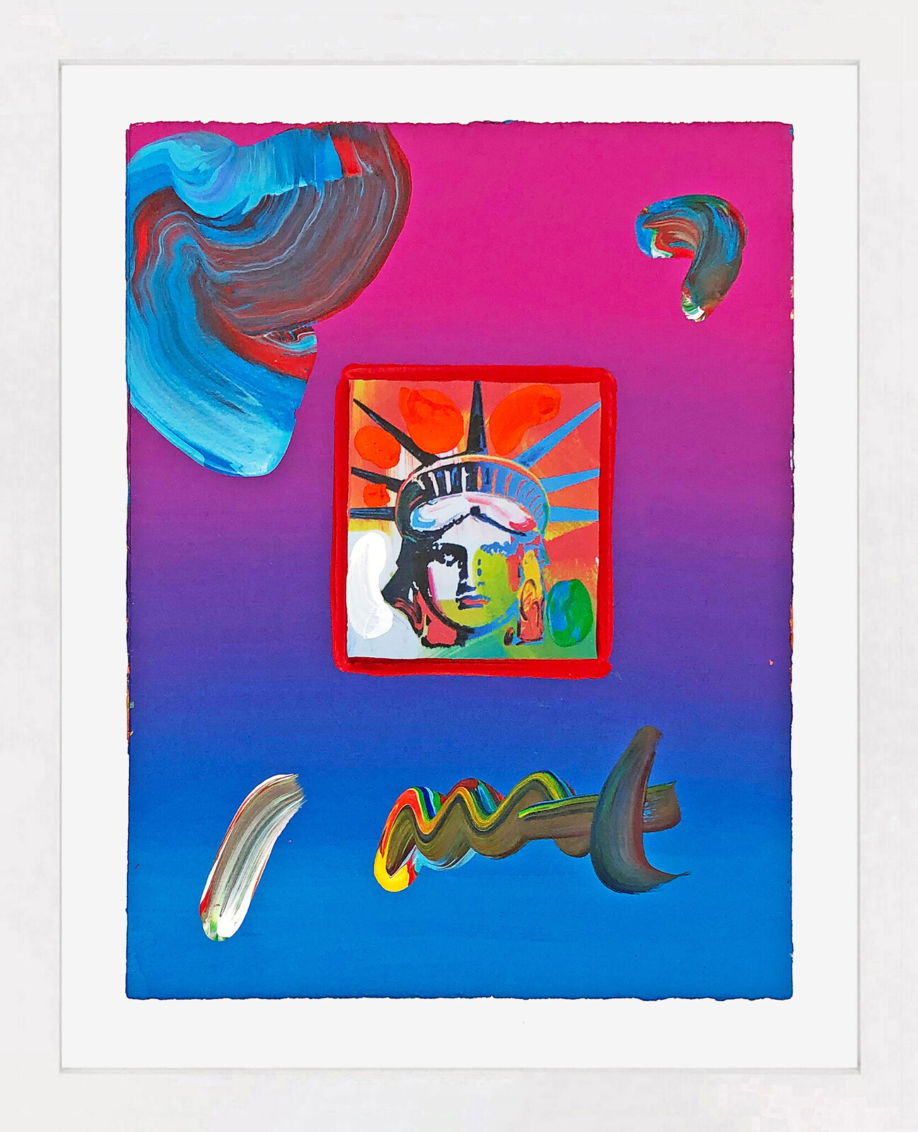 Liberty Head (unique mixed media on paper) by Peter Max, 2009