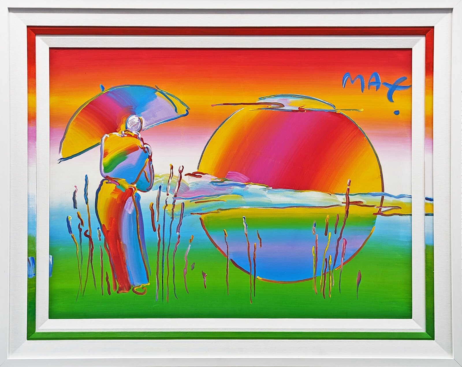 Artwork by Peter Max, New Moon, Made of Acrylic On Canvas 