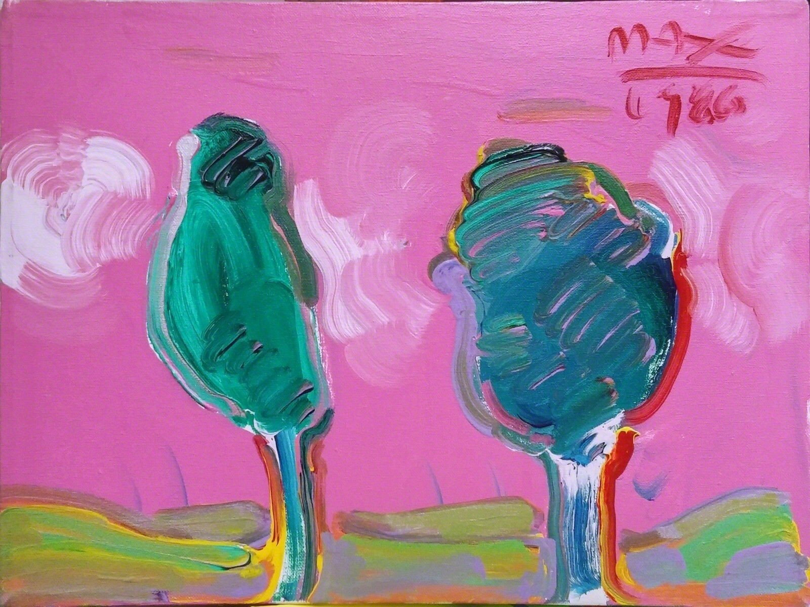 Artwork by Peter Max, Pink Sky, Made of Acrylic On Canvas 