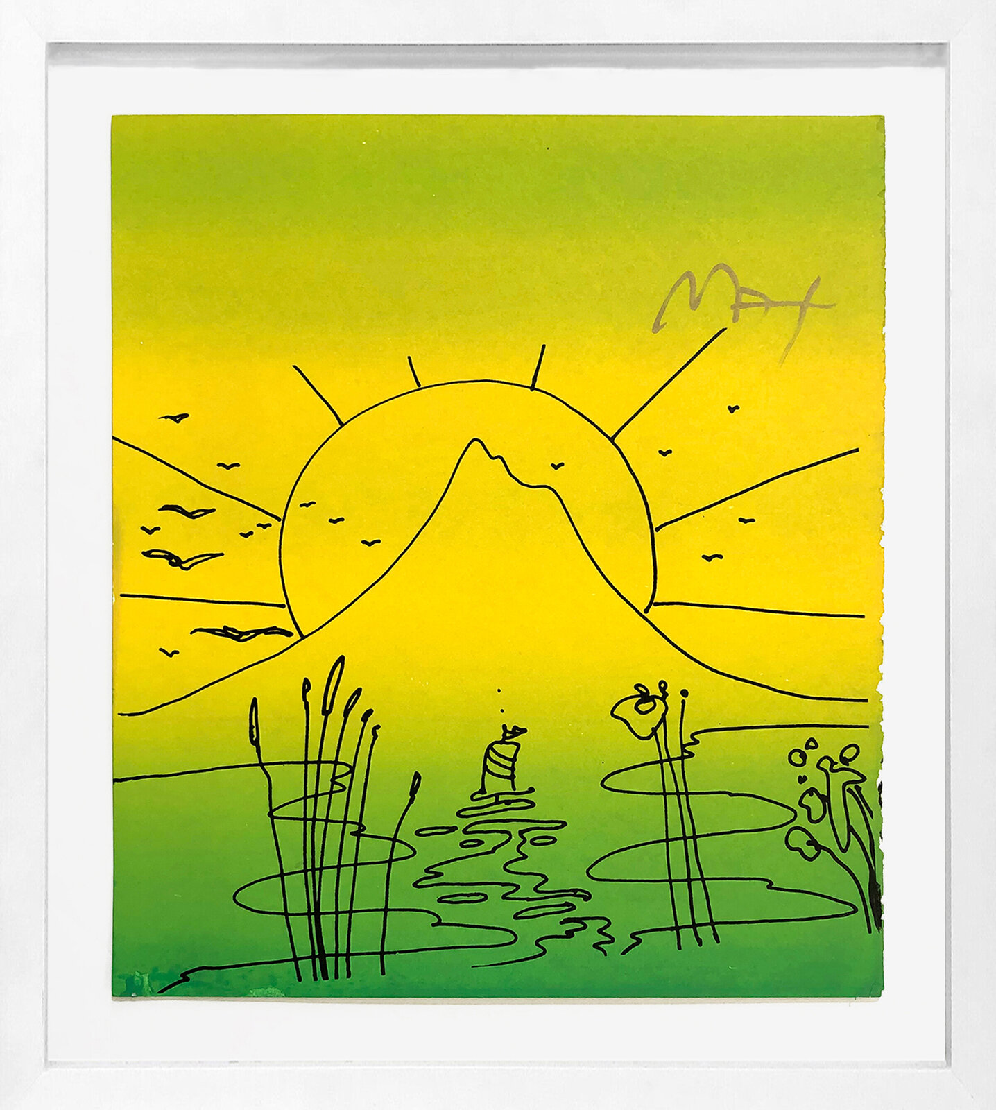 Sailboat Sunrise by Peter Max, circa 1990