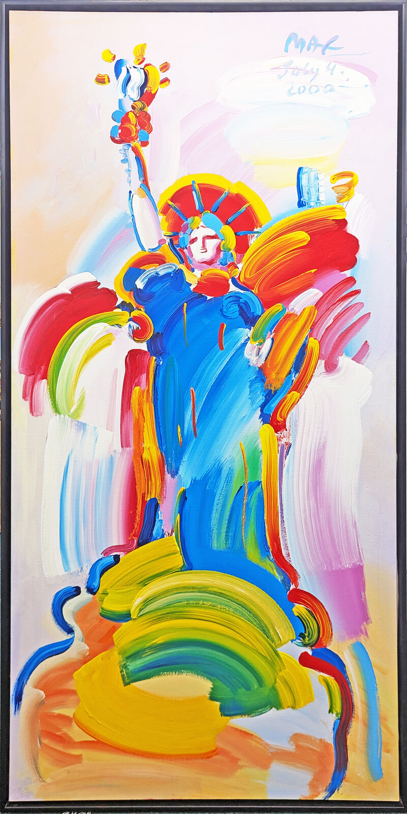 Artwork by Peter Max, Statue of Liberty (huge original painting), Made of Acrylic On Canvas 