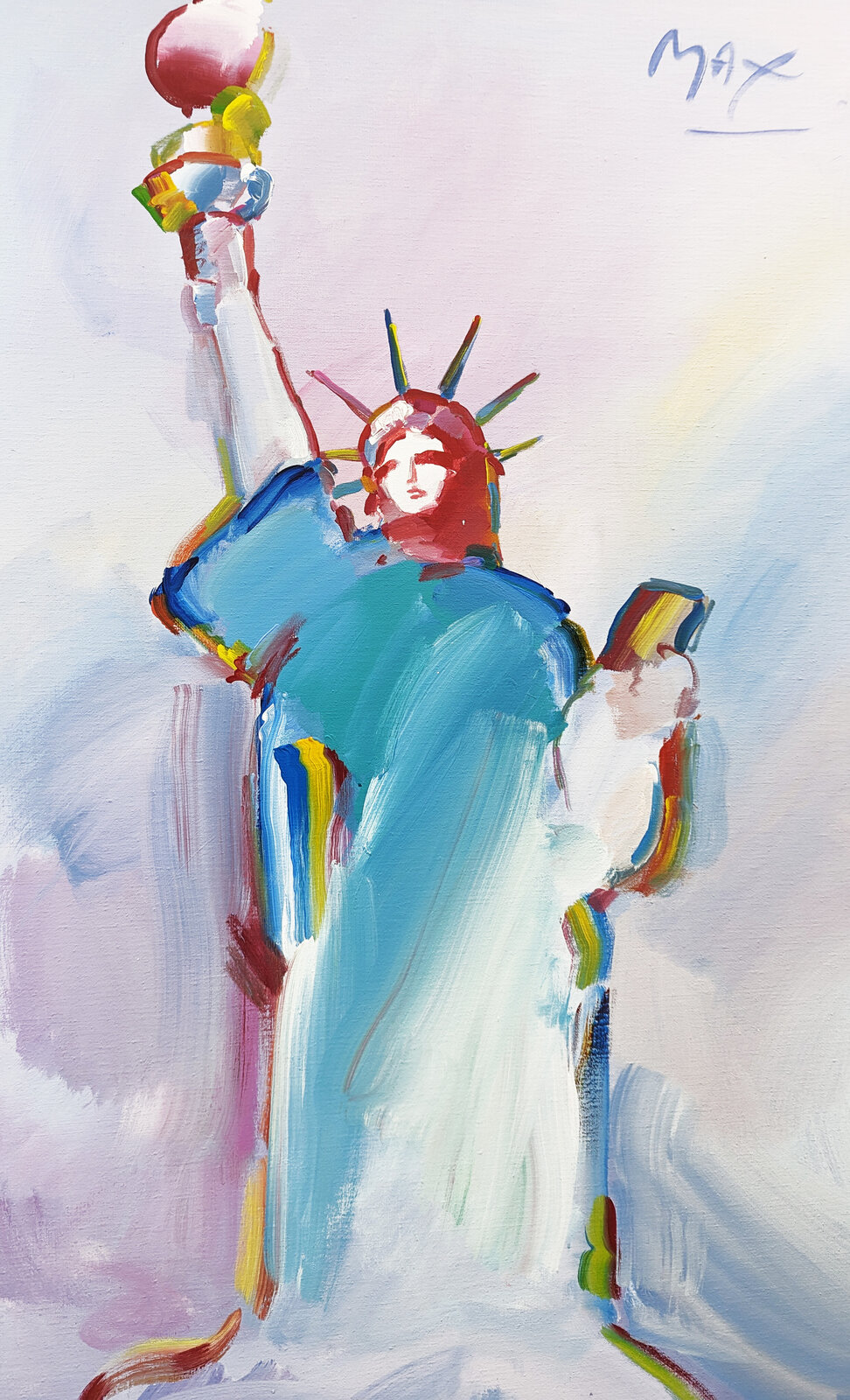 Artwork by Peter Max, Statue Of Liberty (Huge Painting), Made of Acrylic On Canvas 
