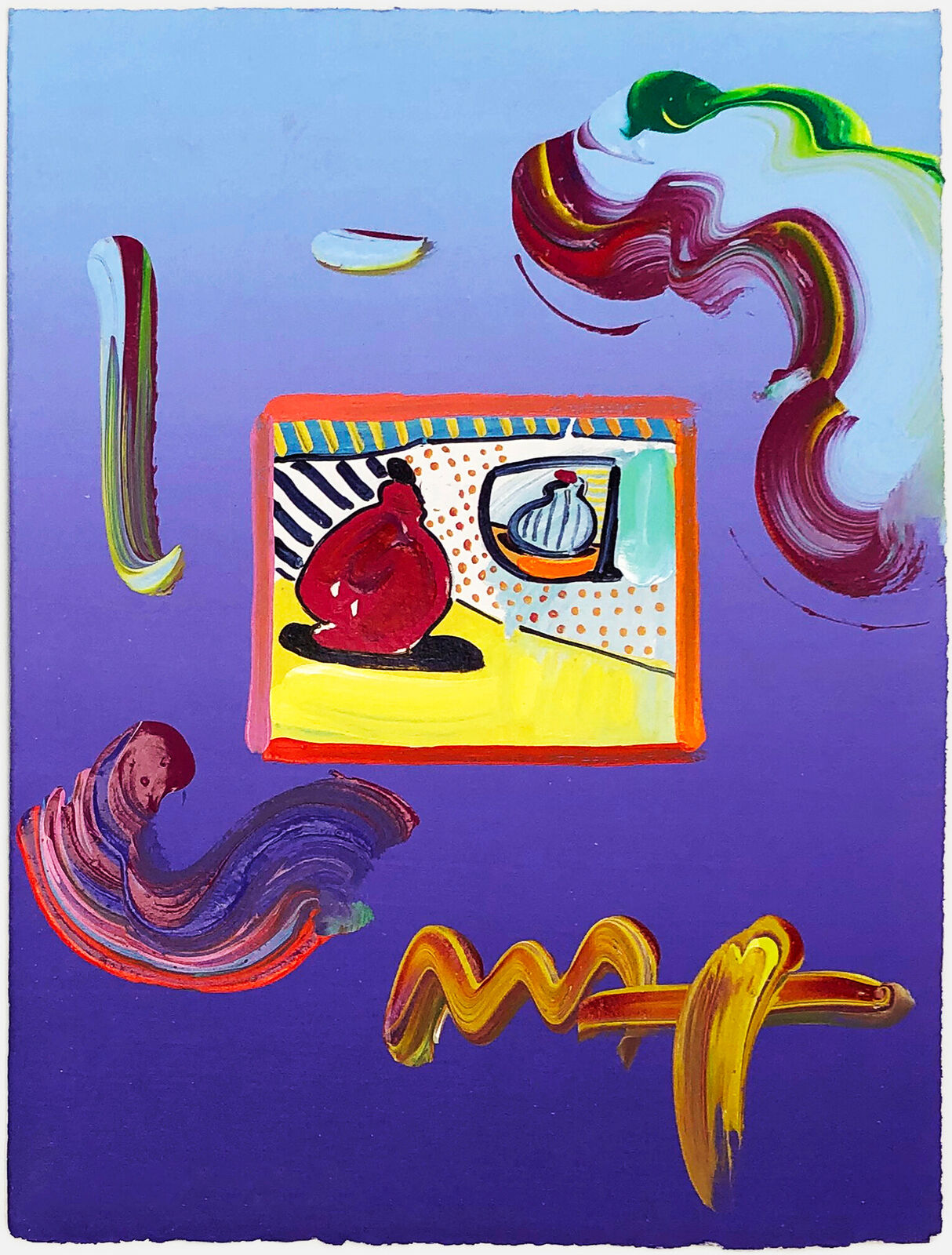 Artwork by Peter Max, Still Life - Abstract Series (unique mixed media on paper), Made of Mixed Media On Paper 