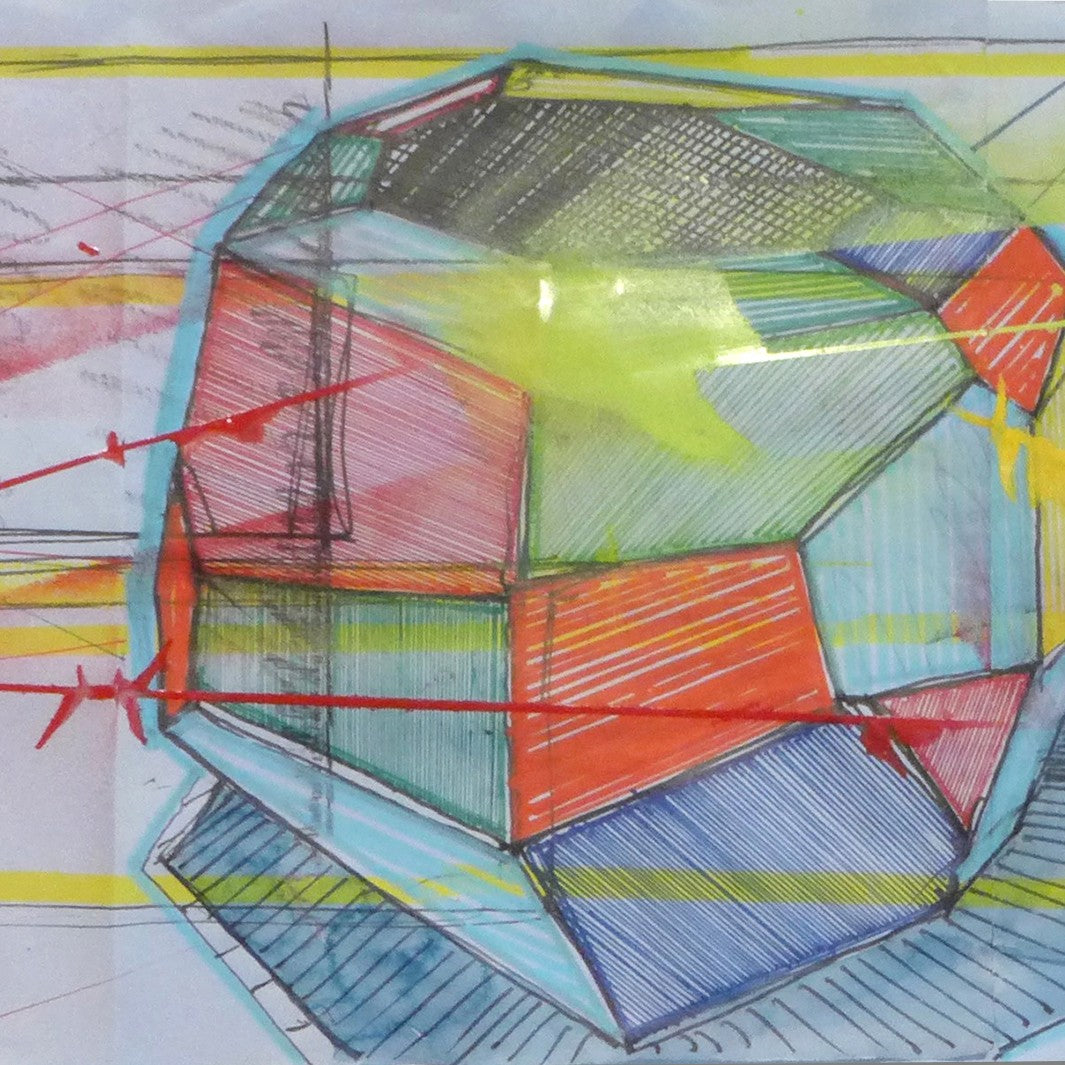 Artwork by Peter Soriano, Berlin, Made of Spray paint, pencil, ink, watercolor on paper 