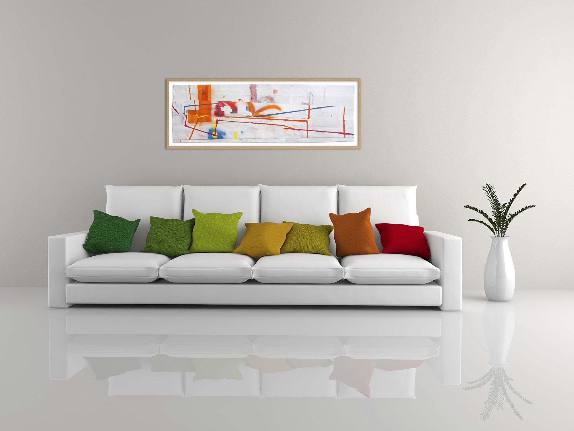 Artwork by Peter Soriano, L.I.C. (Orange), Made of Spray paint, pencil, ink, watercolor on paper 