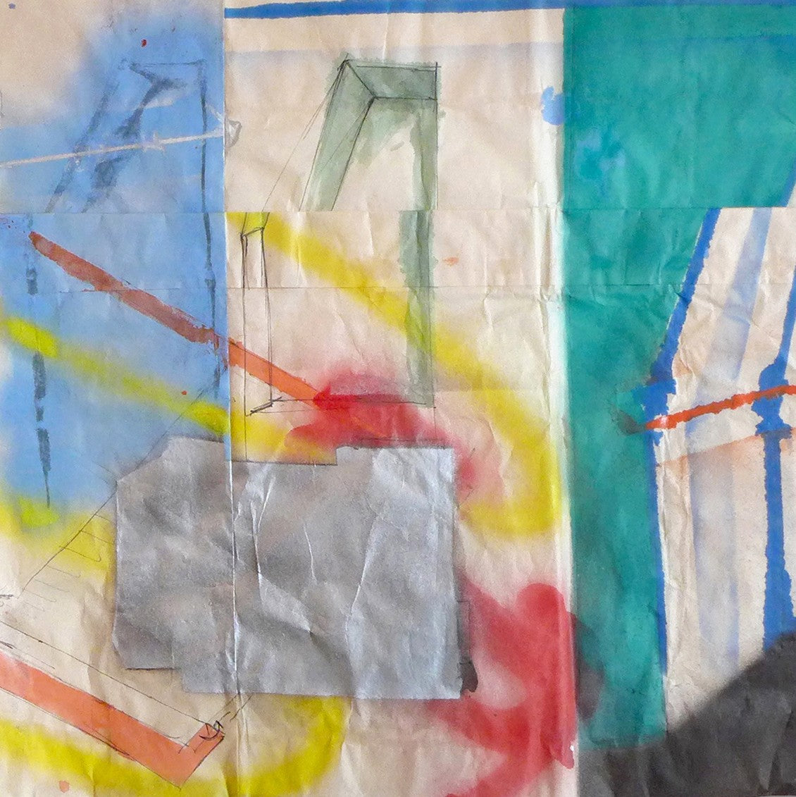 Artwork by Peter Soriano, Oberkampf 2, Made of Spray paint, pencil, ink, watercolor on paper 