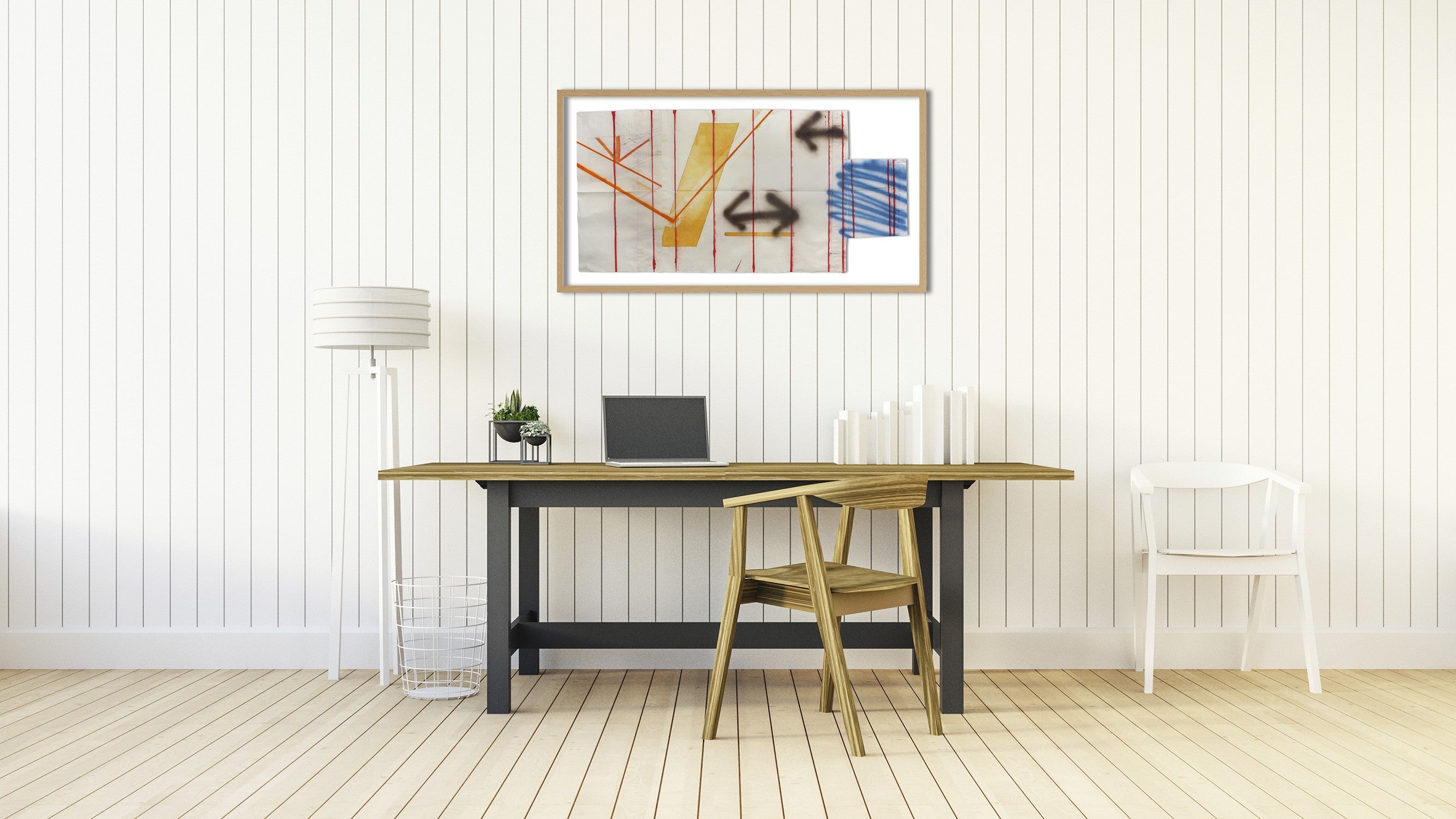 Artwork by Peter Soriano, Porch Drawing 2, Made of Spray paint, pencil, ink, watercolor on paper 