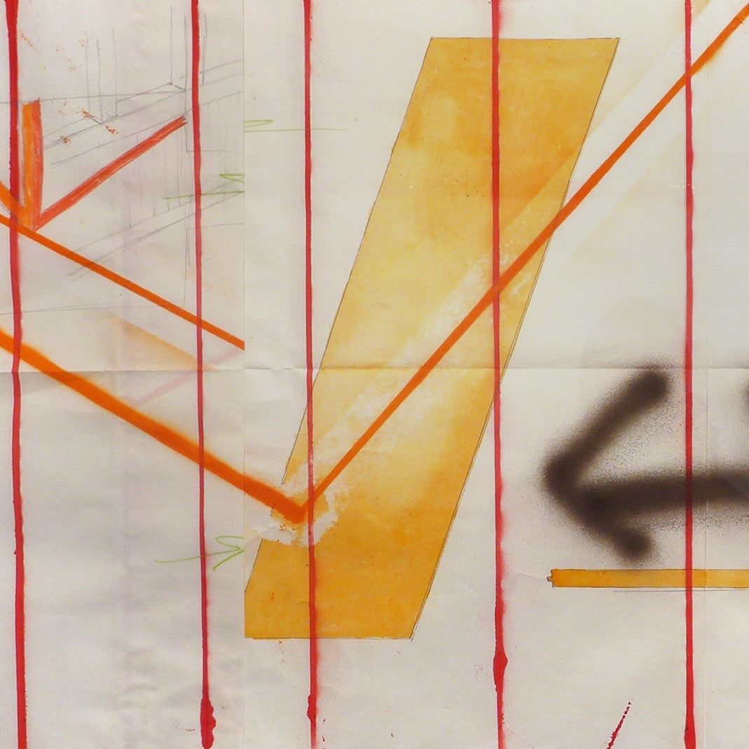 Artwork by Peter Soriano, Porch Drawing 2, Made of Spray paint, pencil, ink, watercolor on paper 