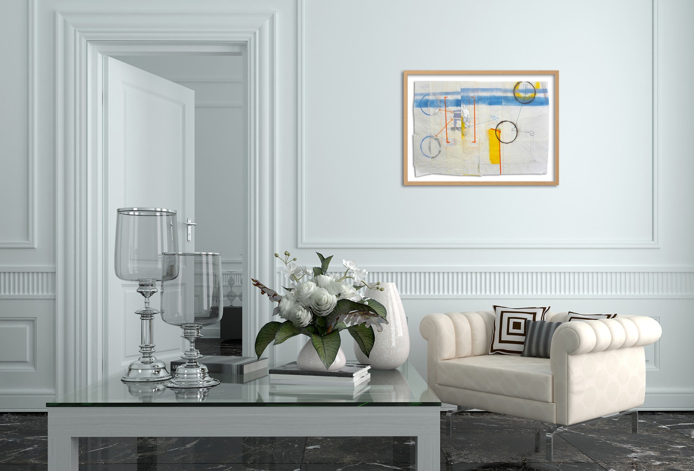 Artwork by Peter Soriano, Warren 14, Made of Spray paint, pencil, ink, watercolor on paper 