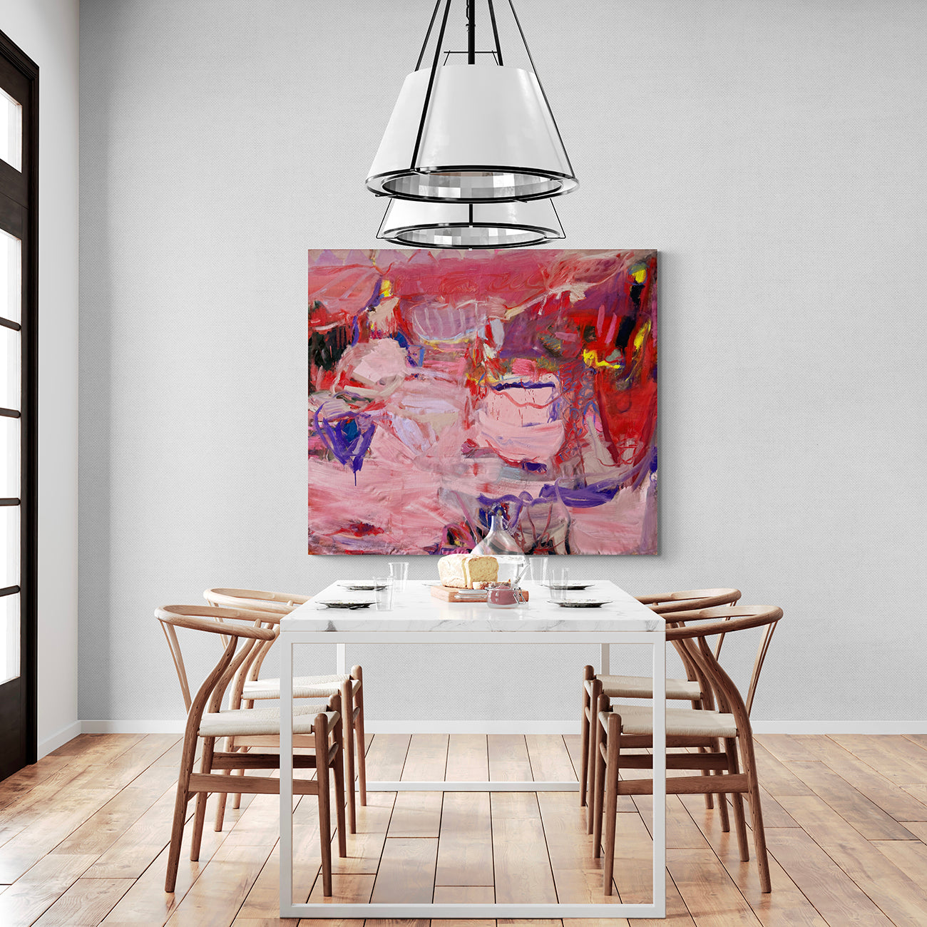 Artwork by Petra Schott, Meeting Pleasure, Meeting Pain, Made of Ink and Oil on canvas 