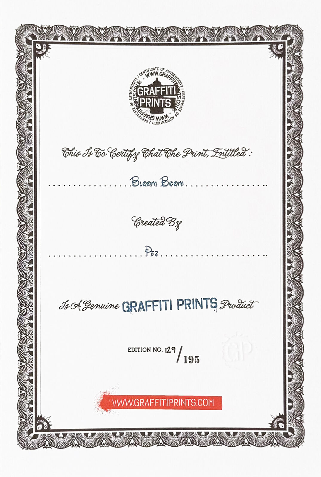 Artwork by PEZ, Bloom Boom (framed hand signed screen print), Made of Screen Print 